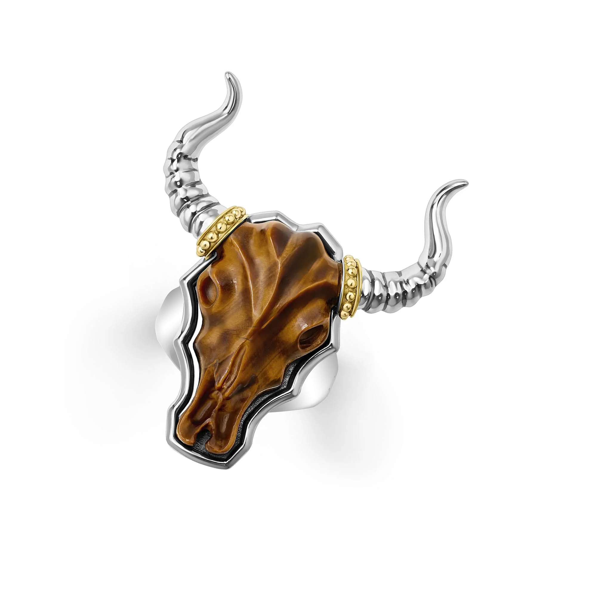 Anthem Two-Tone Tiger Eye Long Horn Ring