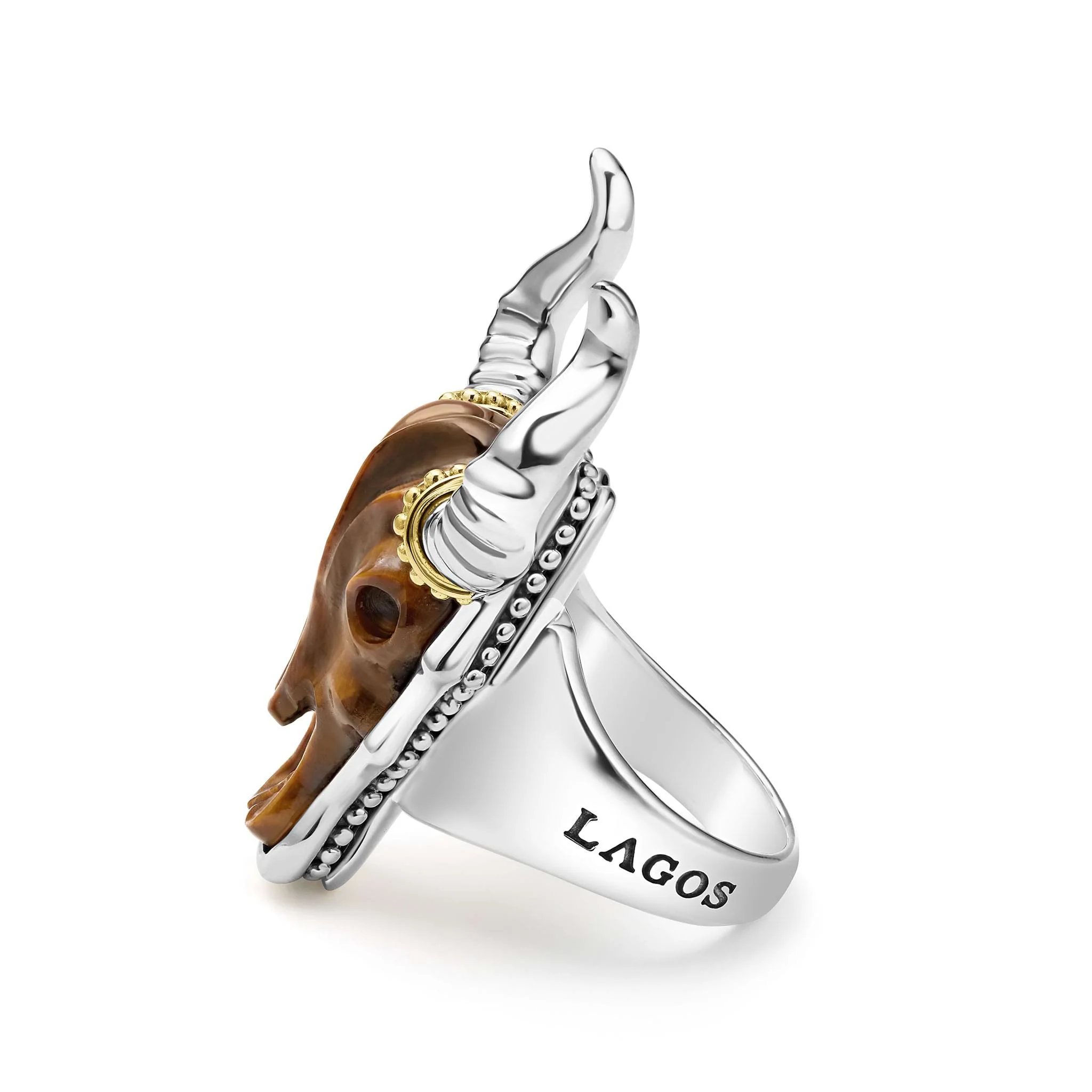 Anthem Two-Tone Tiger Eye Long Horn Ring - Image 5