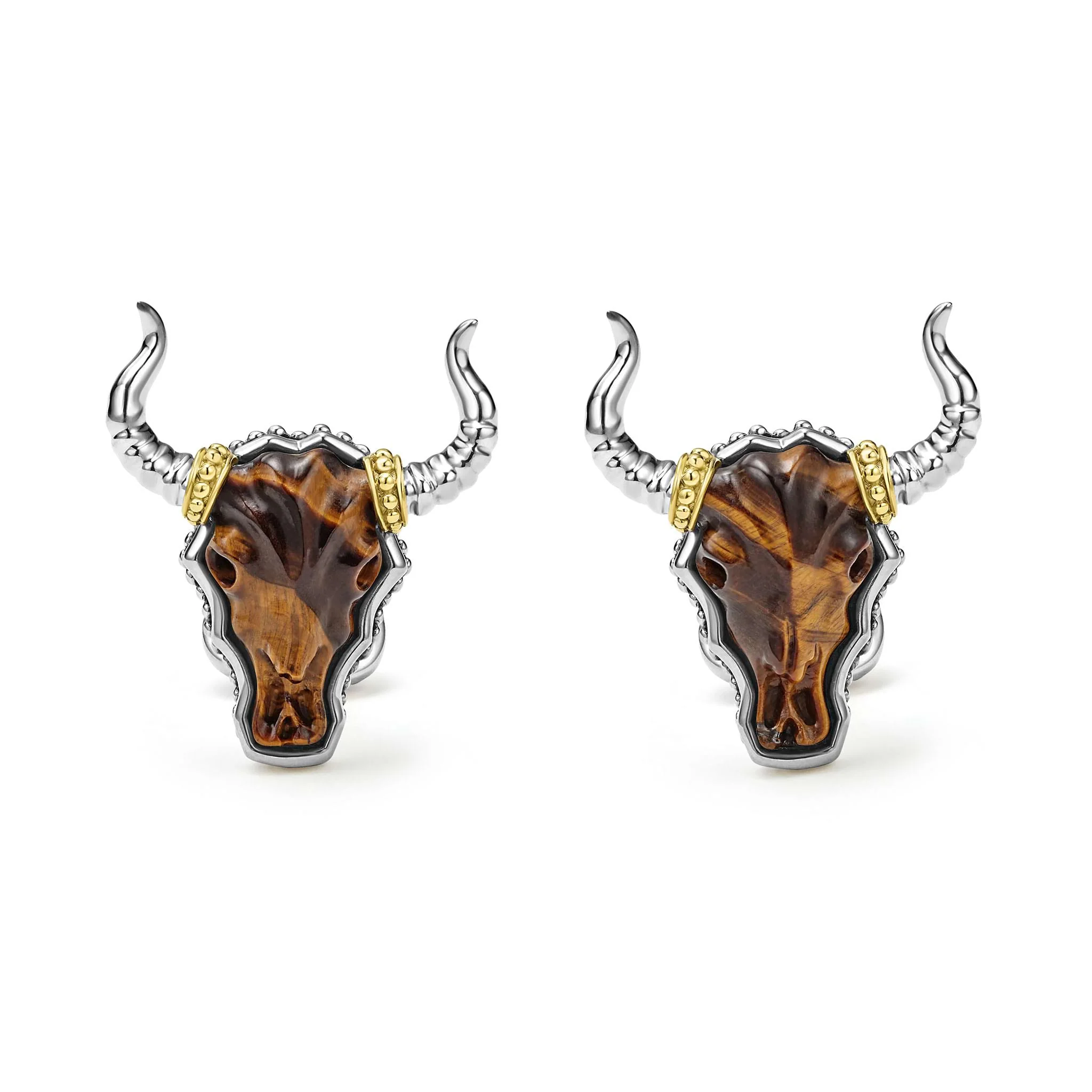 Anthem Tiger Eye Long Horn Cufflinks - Image 3