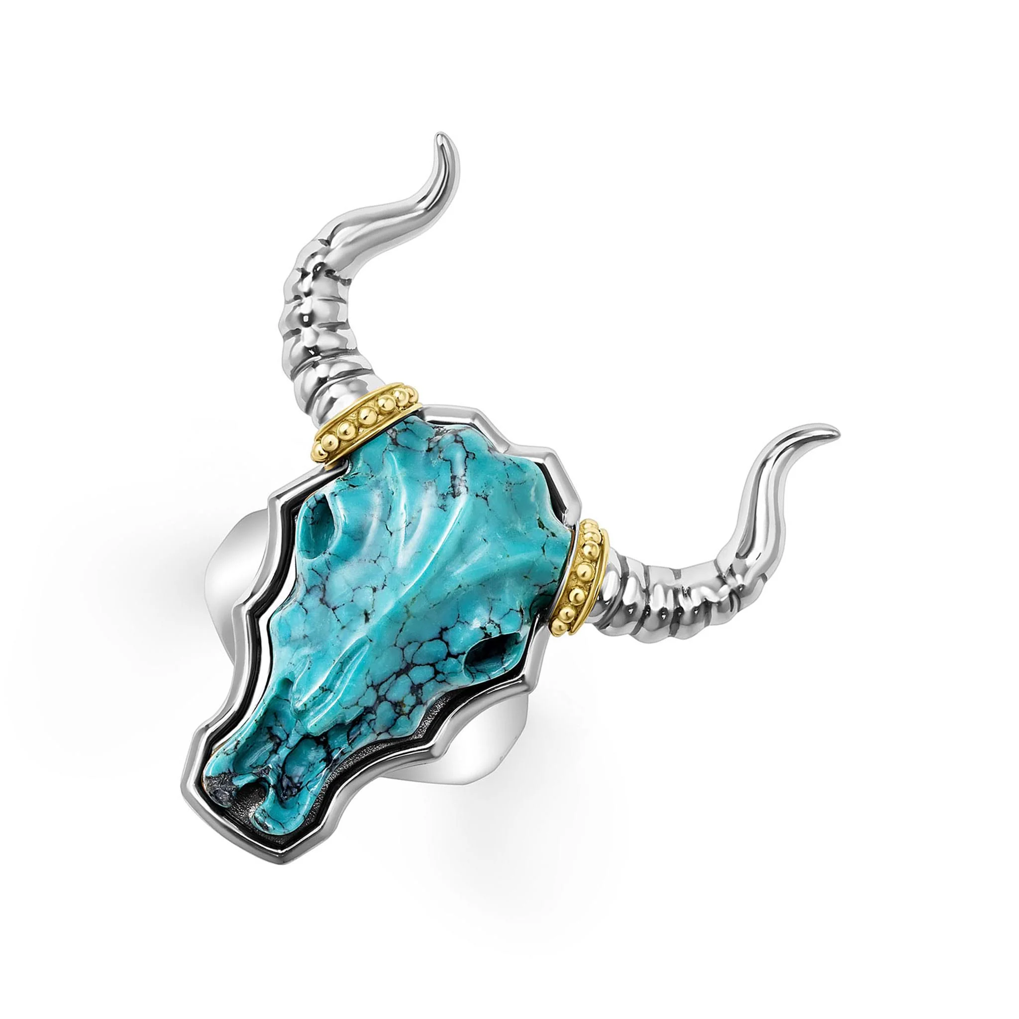 Anthem Two-Tone Turquoise Long Horn Ring