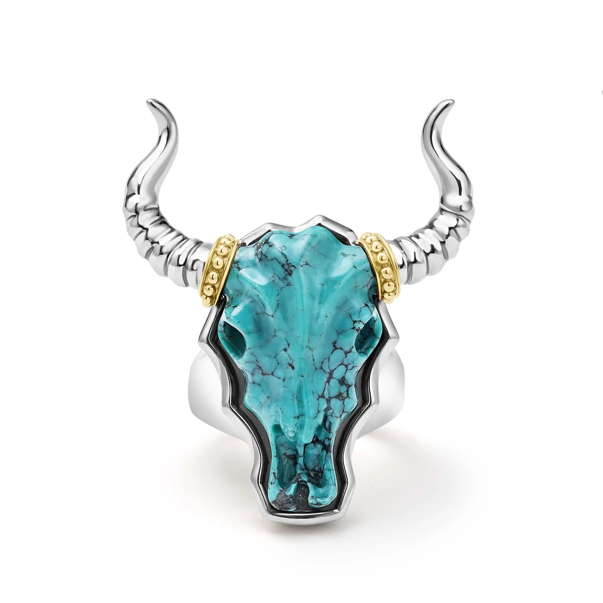 Anthem Two-Tone Turquoise Long Horn Ring - Image 5