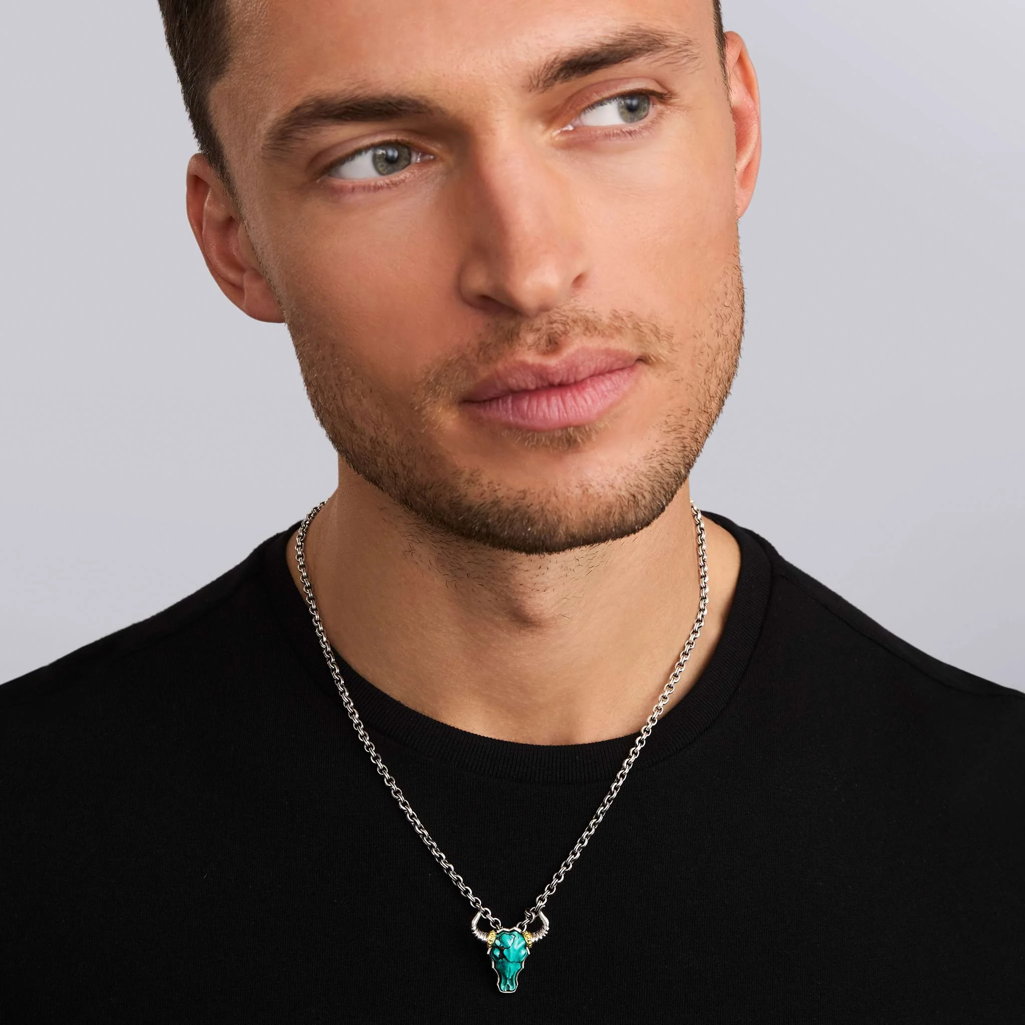Anthem Turquoise Long Horn Amulet Necklace - Image 2