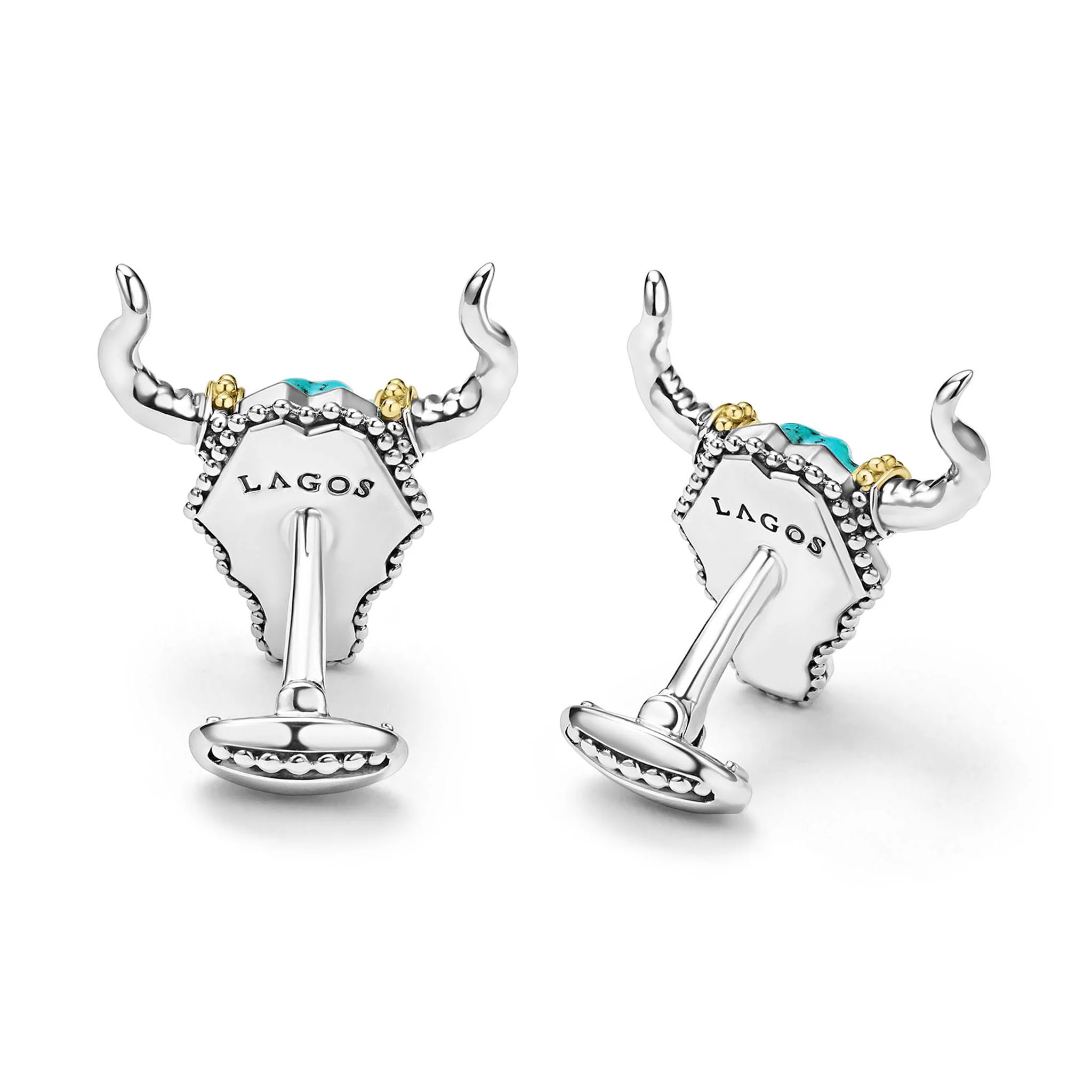 Anthem Turquoise Long Horn Cufflinks - Image 4