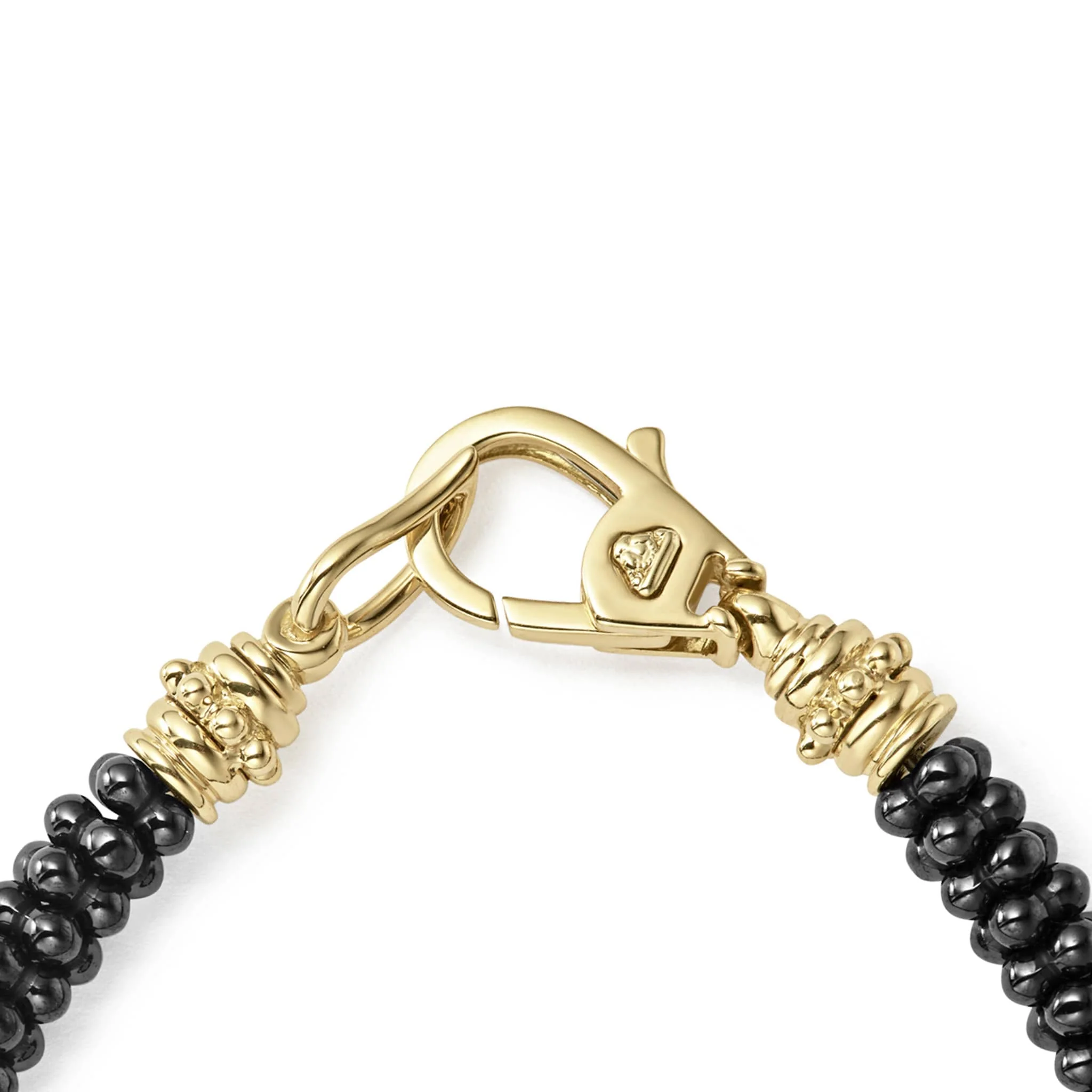 Black Caviar Five Small 18K Gold Station Ceramic Beaded Bracelet | 5mm - Image 4