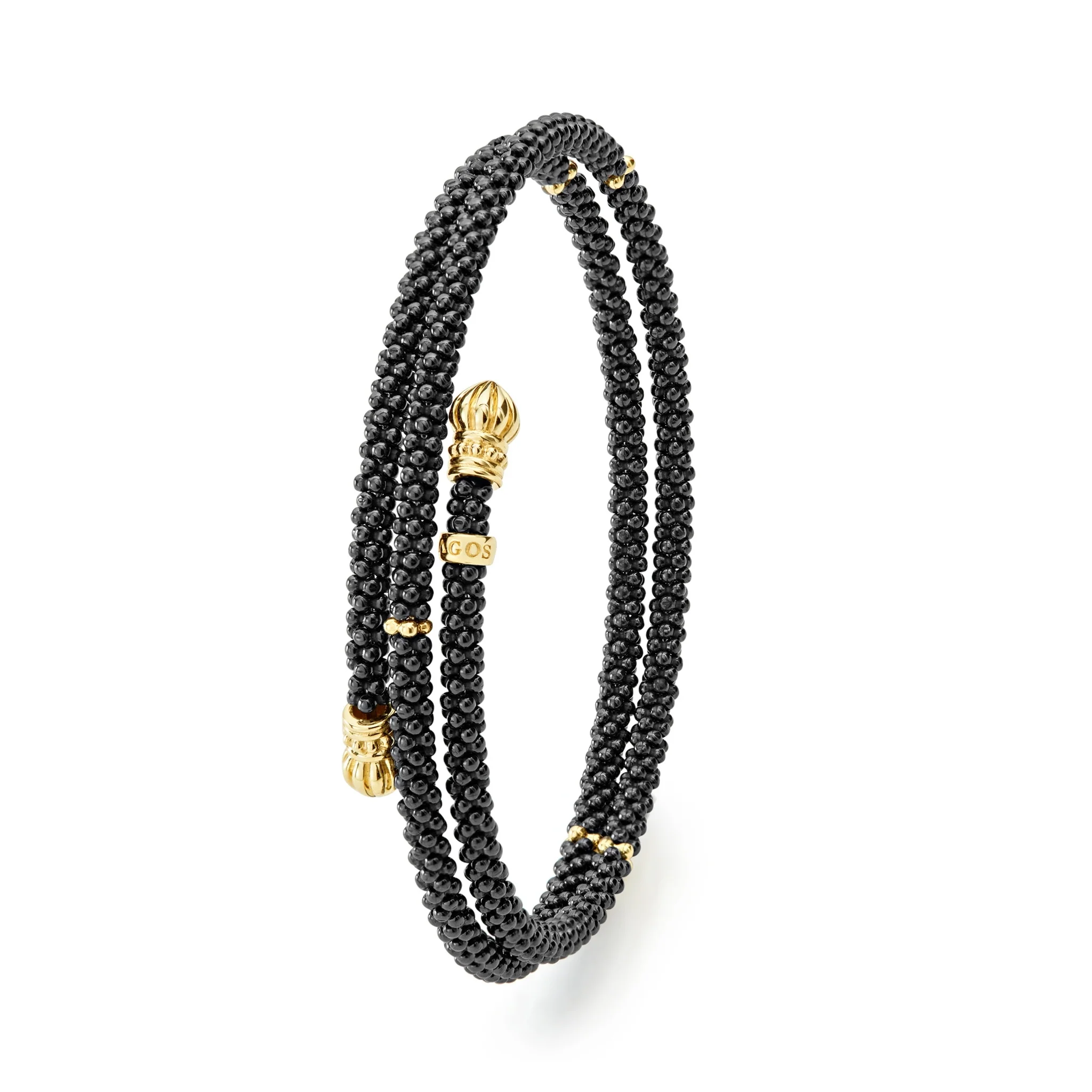 Black Caviar Ceramic Wrap Bracelet | 3mm - Image 3