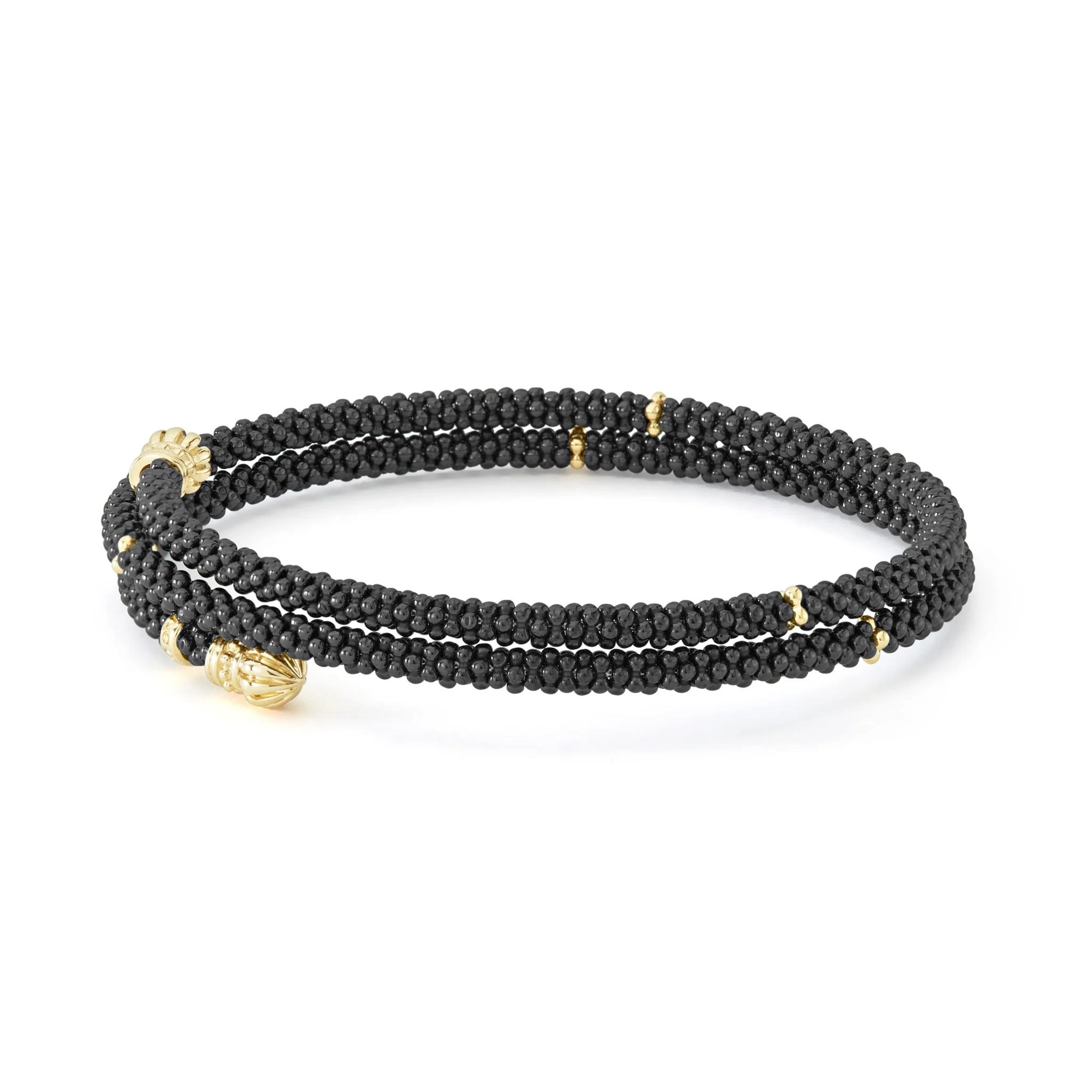 Black Caviar Ceramic Wrap Bracelet | 3mm - Image 4