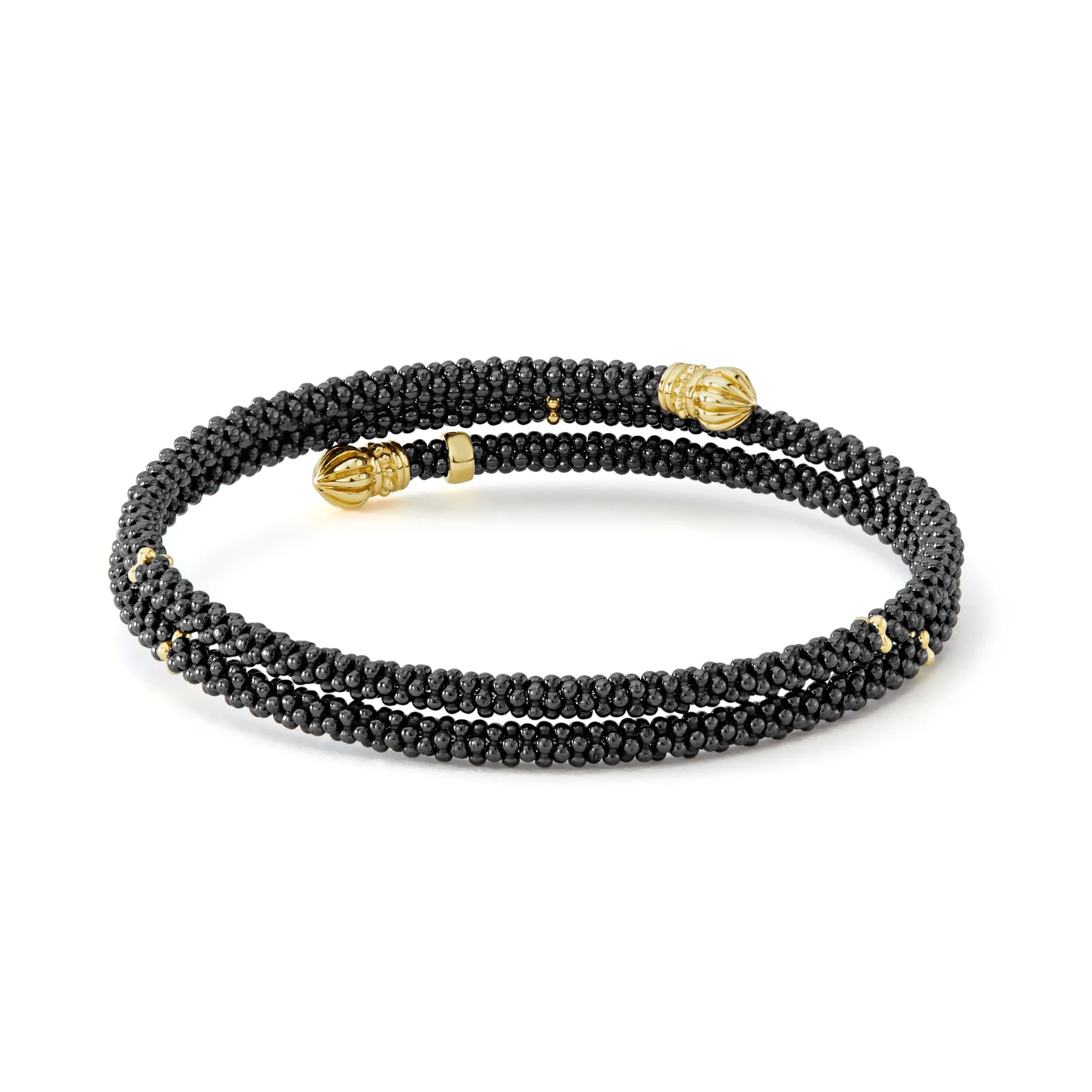Black Caviar Ceramic Wrap Bracelet | 3mm - Image 5