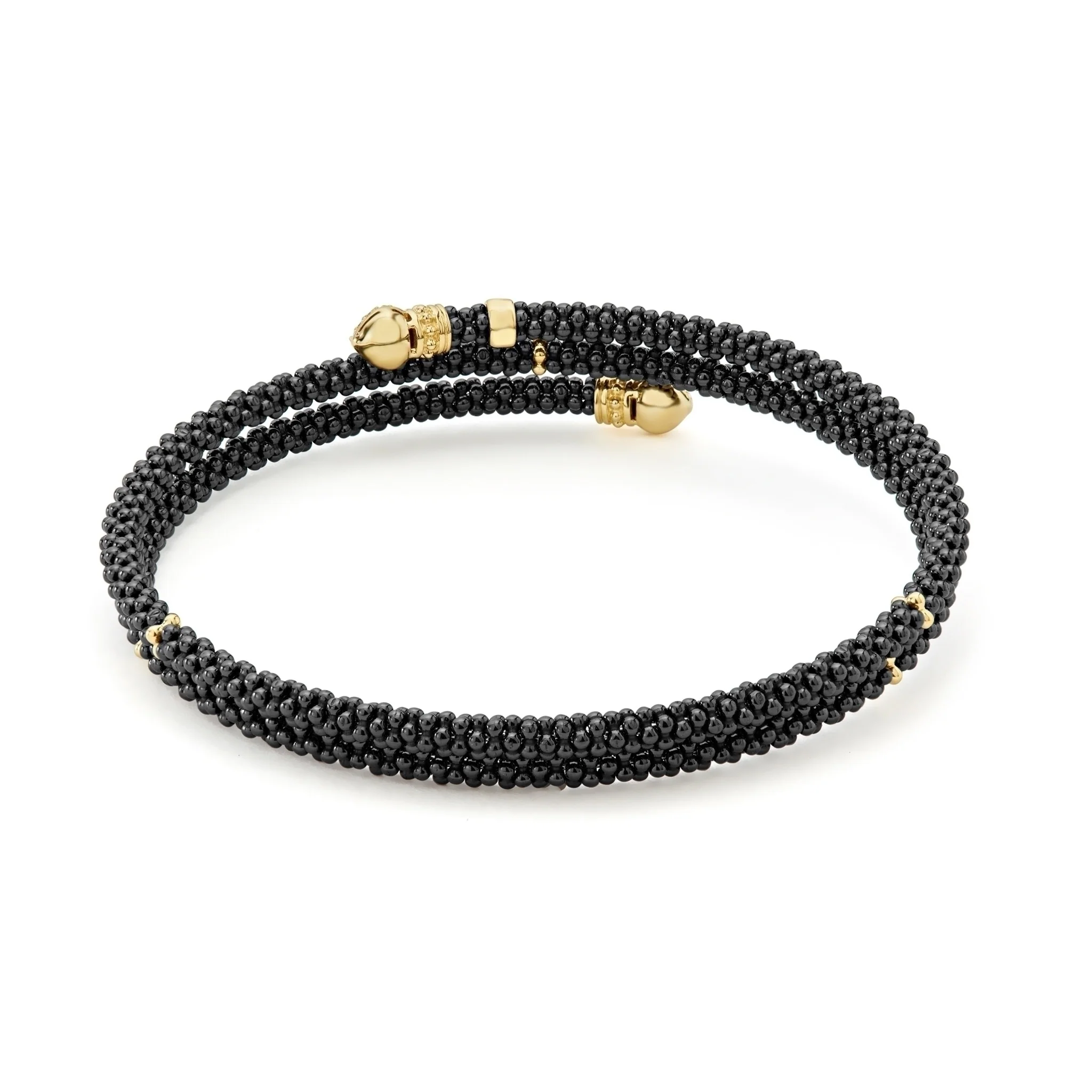 Black Caviar Ceramic Wrap Diamond Bracelet | 3mm - Image 5