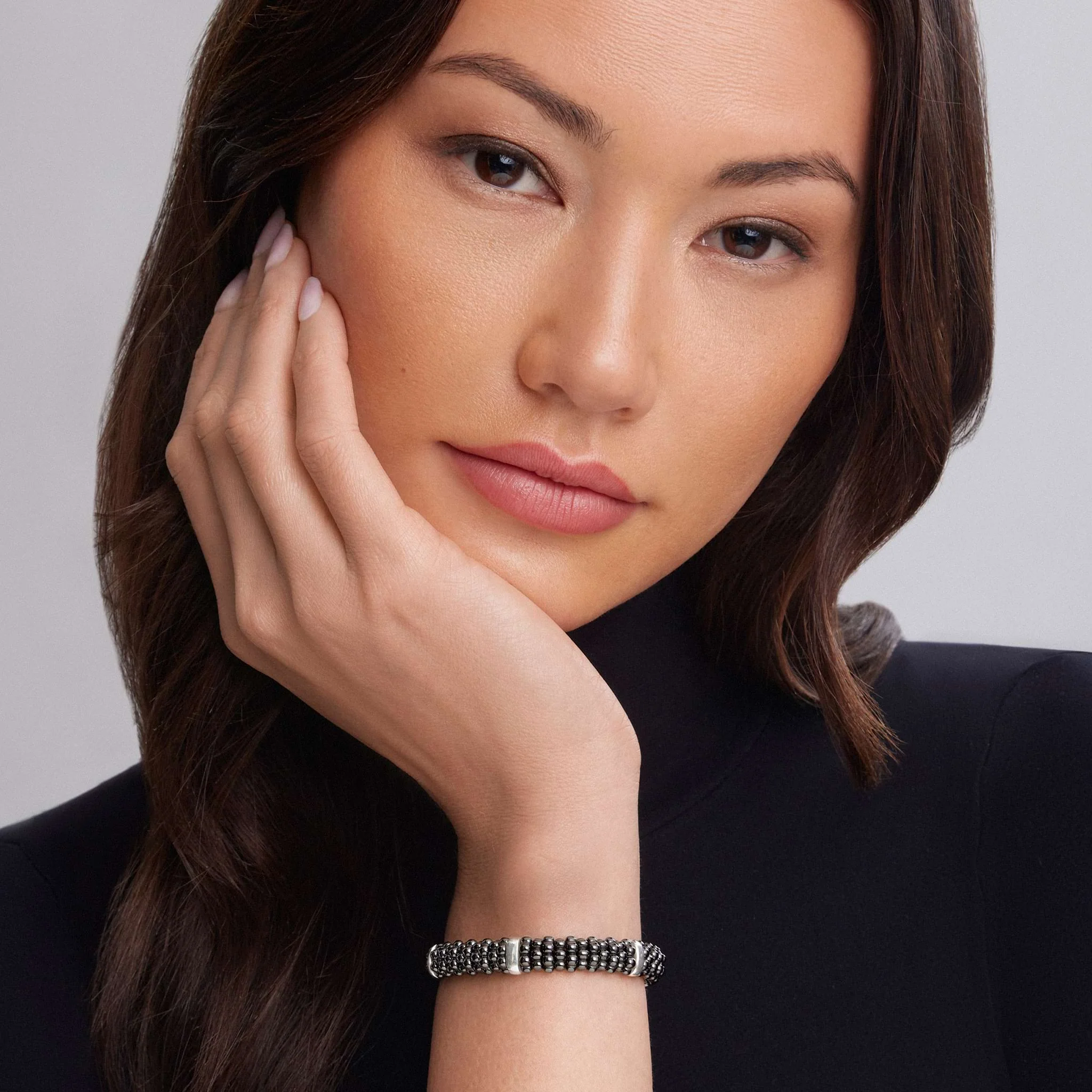 Black Caviar Silver Station Ceramic Caviar Bracelet | 9mm - Image 2
