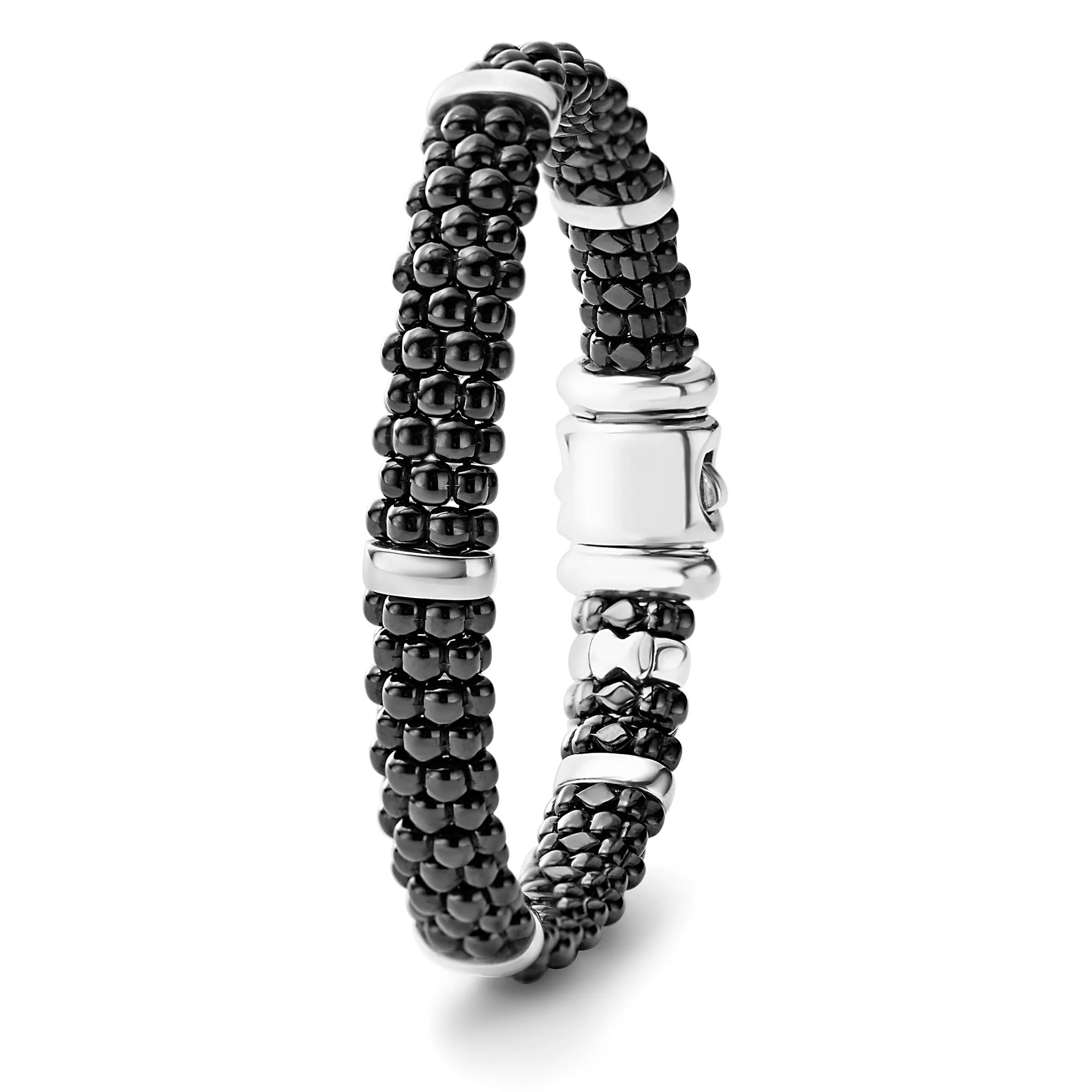 Black Caviar Silver Station Ceramic Caviar Bracelet | 9mm - Image 3