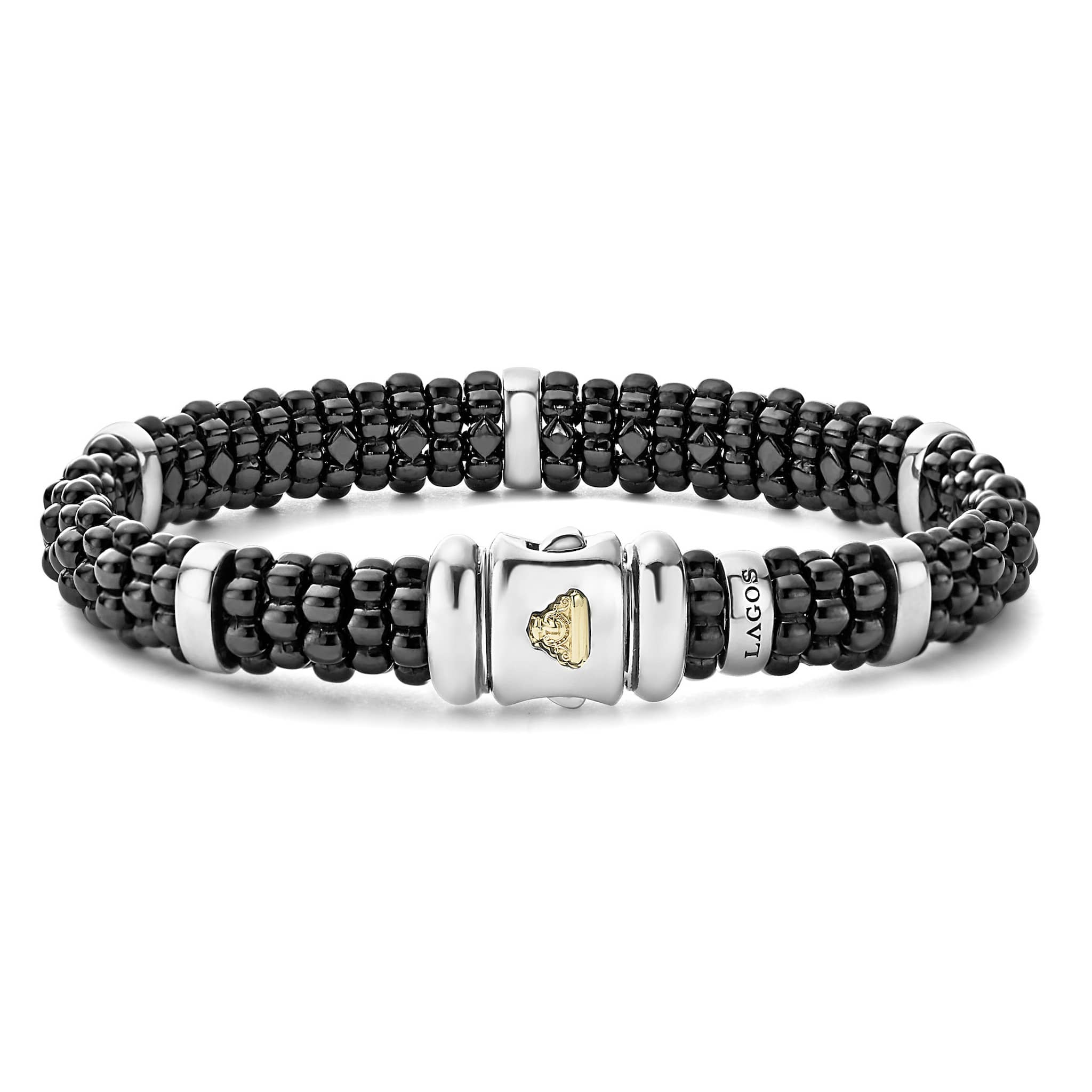 Black Caviar Silver Station Ceramic Caviar Bracelet | 9mm - Image 4