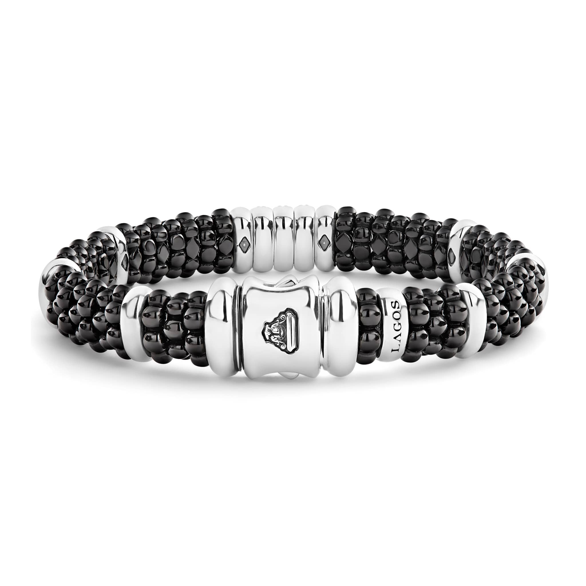Black Caviar Three Station Ceramic Diamond Bracelet | 9mm - Image 5