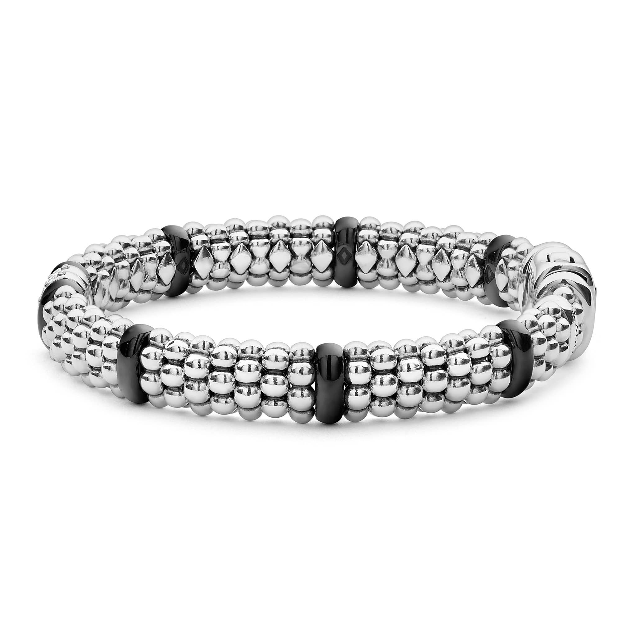 Black Caviar Double Station Diamond Caviar Bracelet | 9mm - Image 4