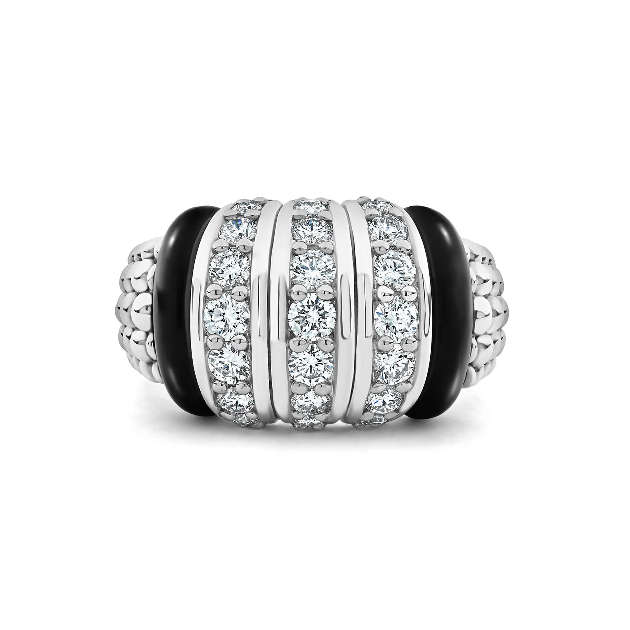 Black Caviar Black Three Station Ceramic Caviar Diamond Ring - Image 3