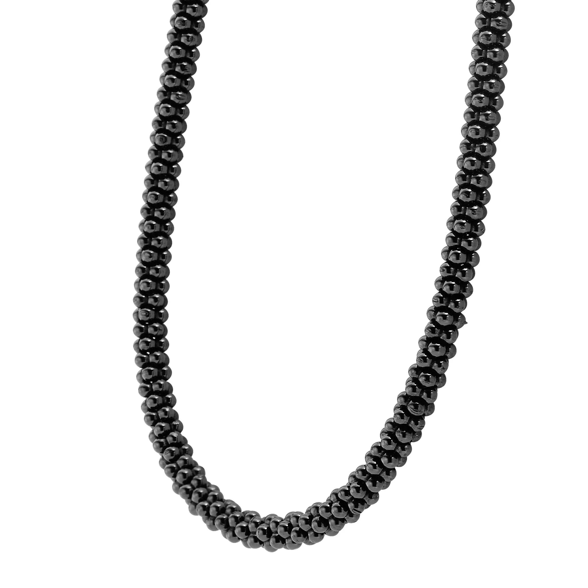 Black Caviar Black Ceramic Beaded Necklace | 5mm - Image 4