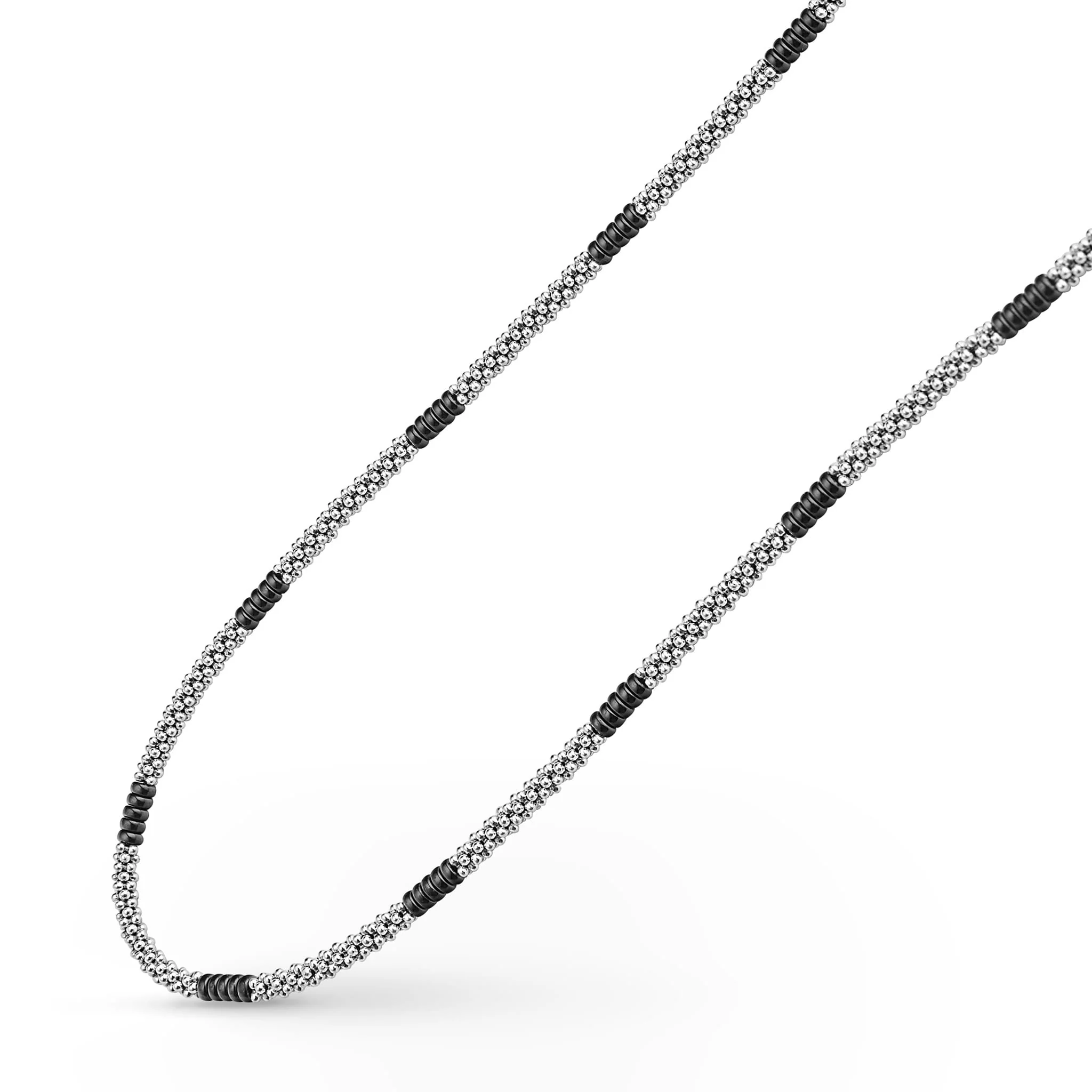 Black Caviar Black Silver Station Ceramic Beaded Necklace - Image 4