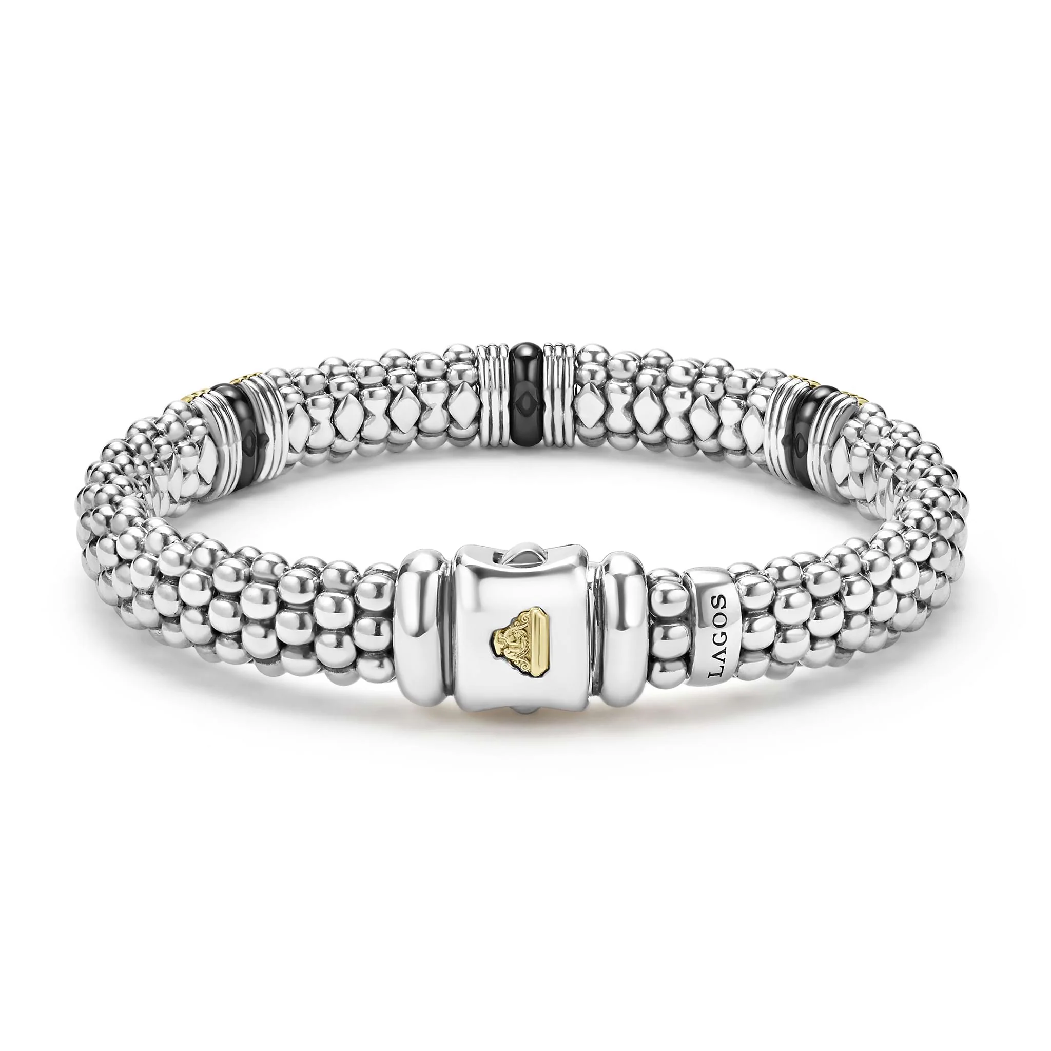 Black Caviar Two-Tone Black Ceramic Station Bracelet | 9mm - Image 4