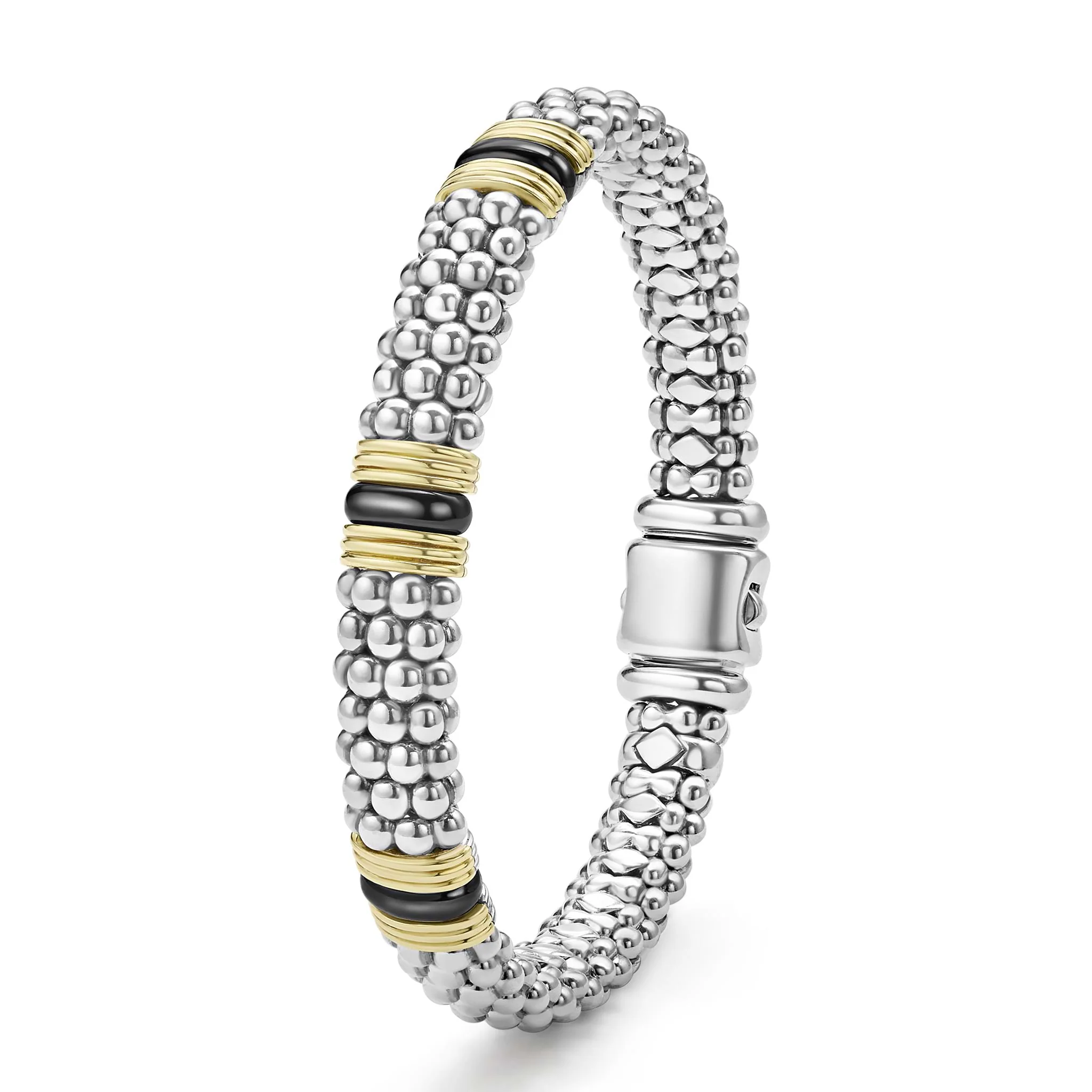 Black Caviar Two-Tone Black Ceramic Station Bracelet | 9mm - Image 5
