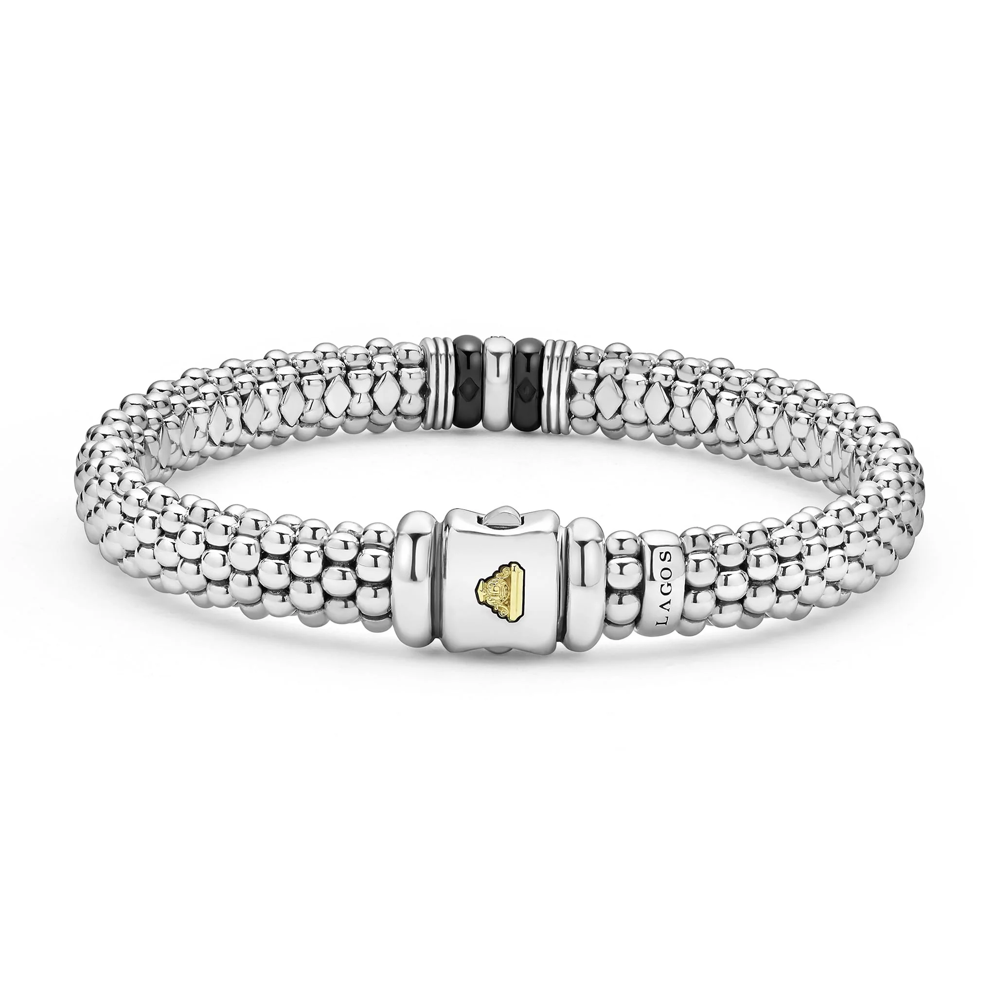 Black Caviar Single Station Diamond Caviar Bracelet | 9mm - Image 4