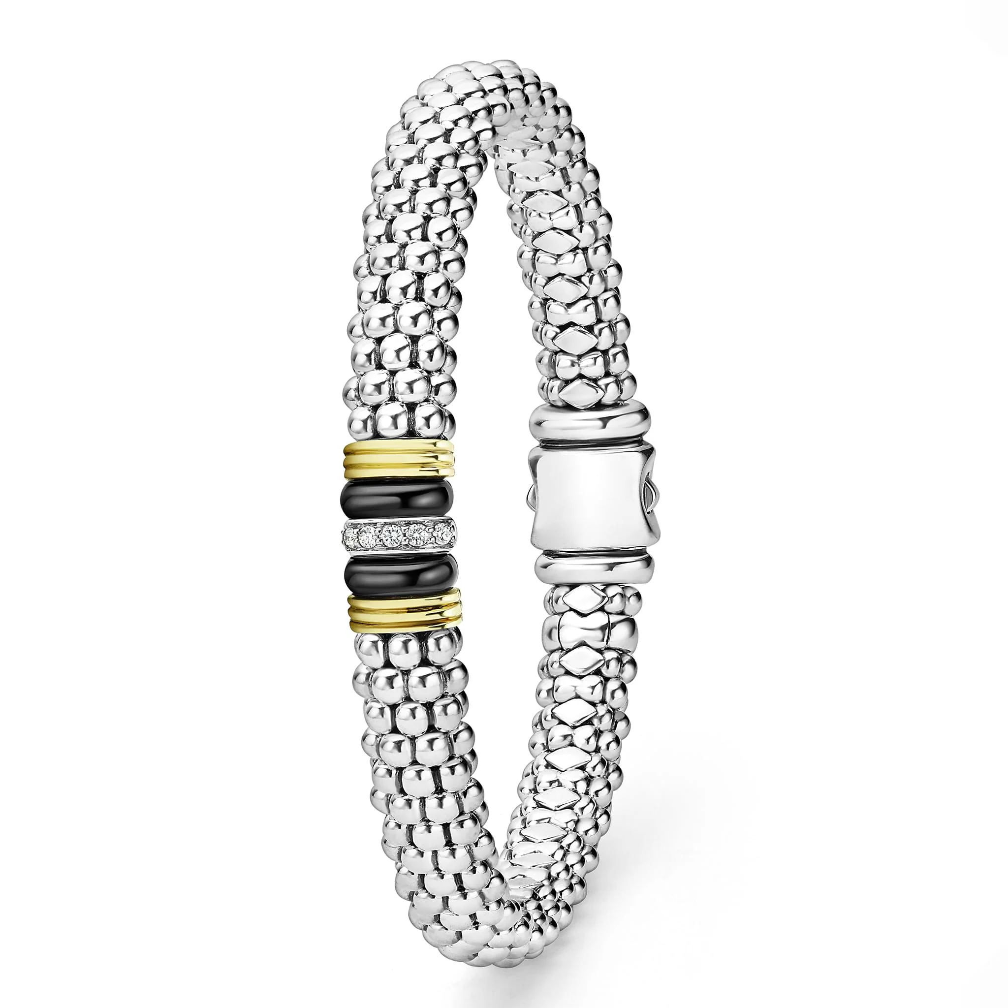 Black Caviar Single Station Diamond Caviar Bracelet | 9mm - Image 5