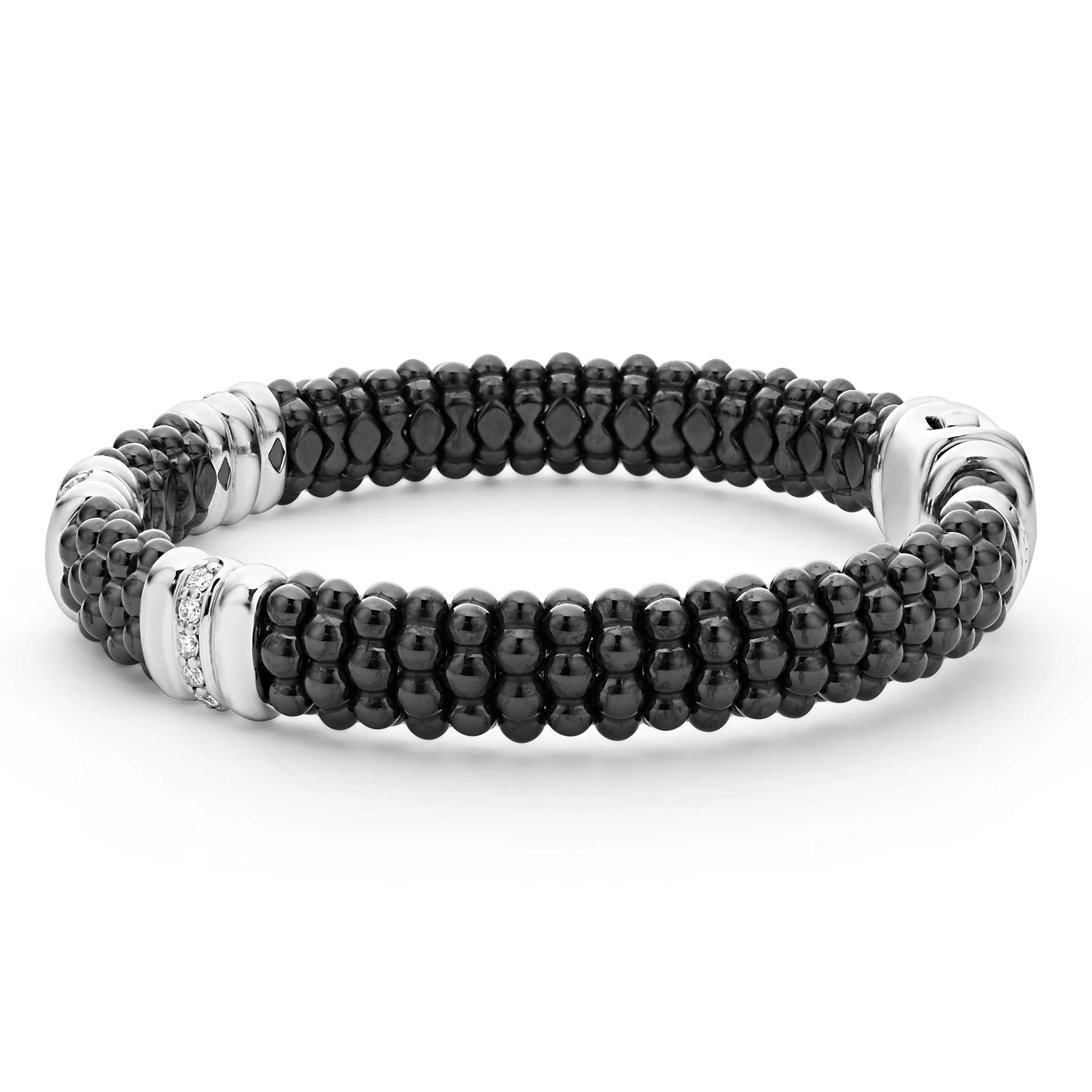 Black Caviar Black Three Station Ceramic Diamond Bracelet | 9mm - Image 3