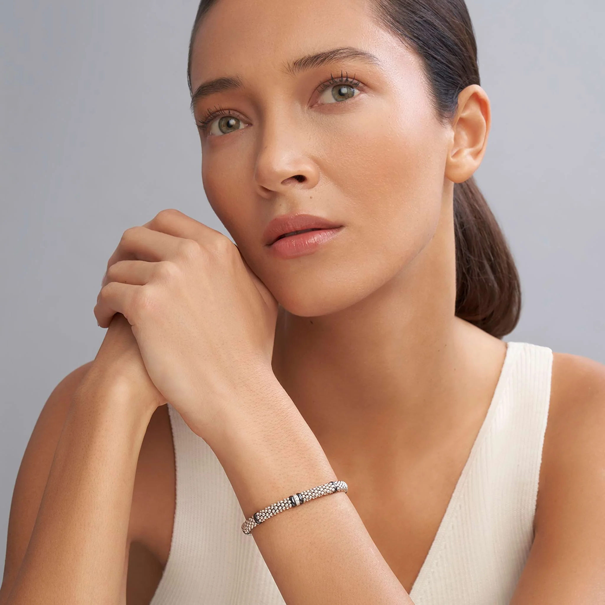 Black Caviar Black Single Station Diamond Caviar Bracelet | 6mm - Image 2
