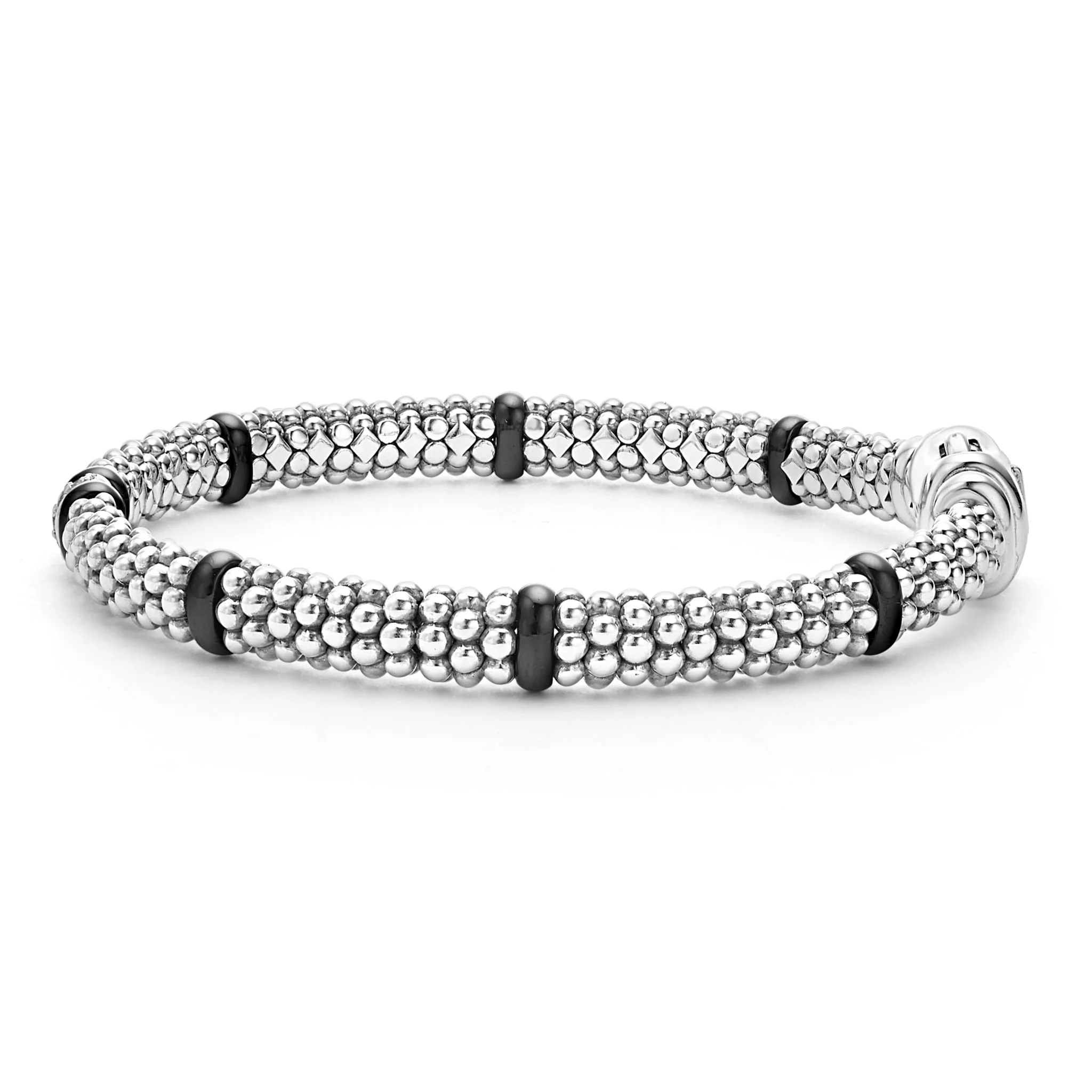 Black Caviar Black Single Station Diamond Caviar Bracelet | 6mm - Image 3