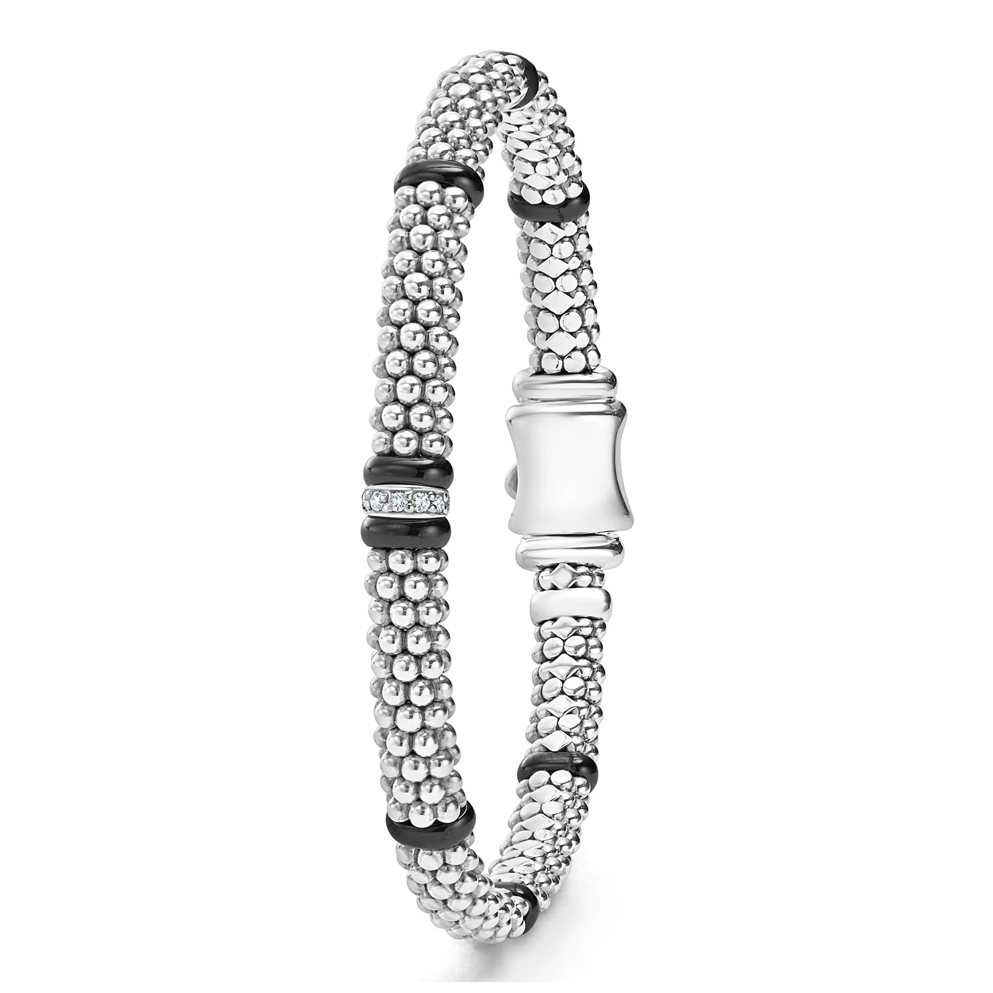 Black Caviar Black Single Station Diamond Caviar Bracelet | 6mm - Image 5