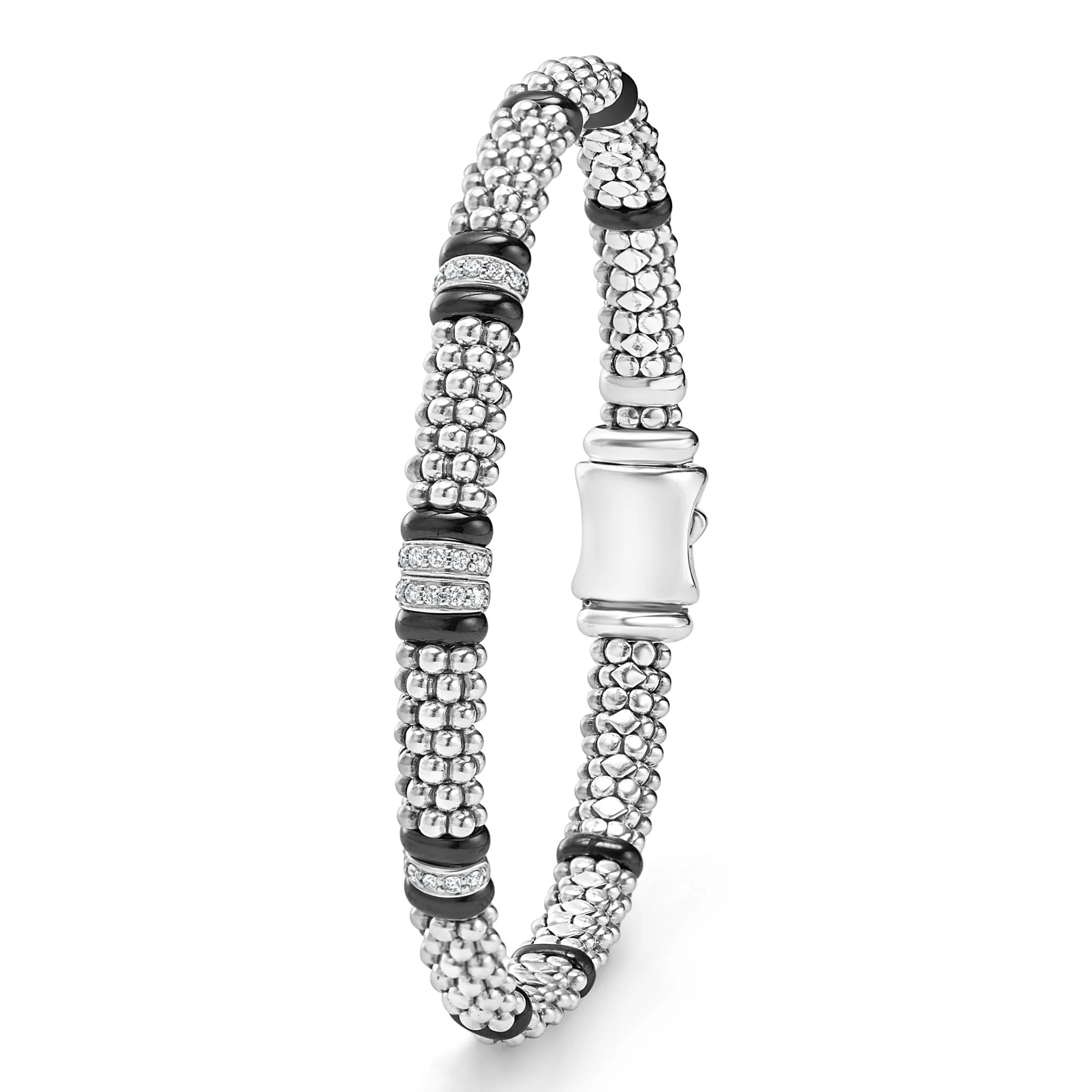 Black Caviar Black Four Station Diamond Caviar Bracelet | 6mm - Image 5