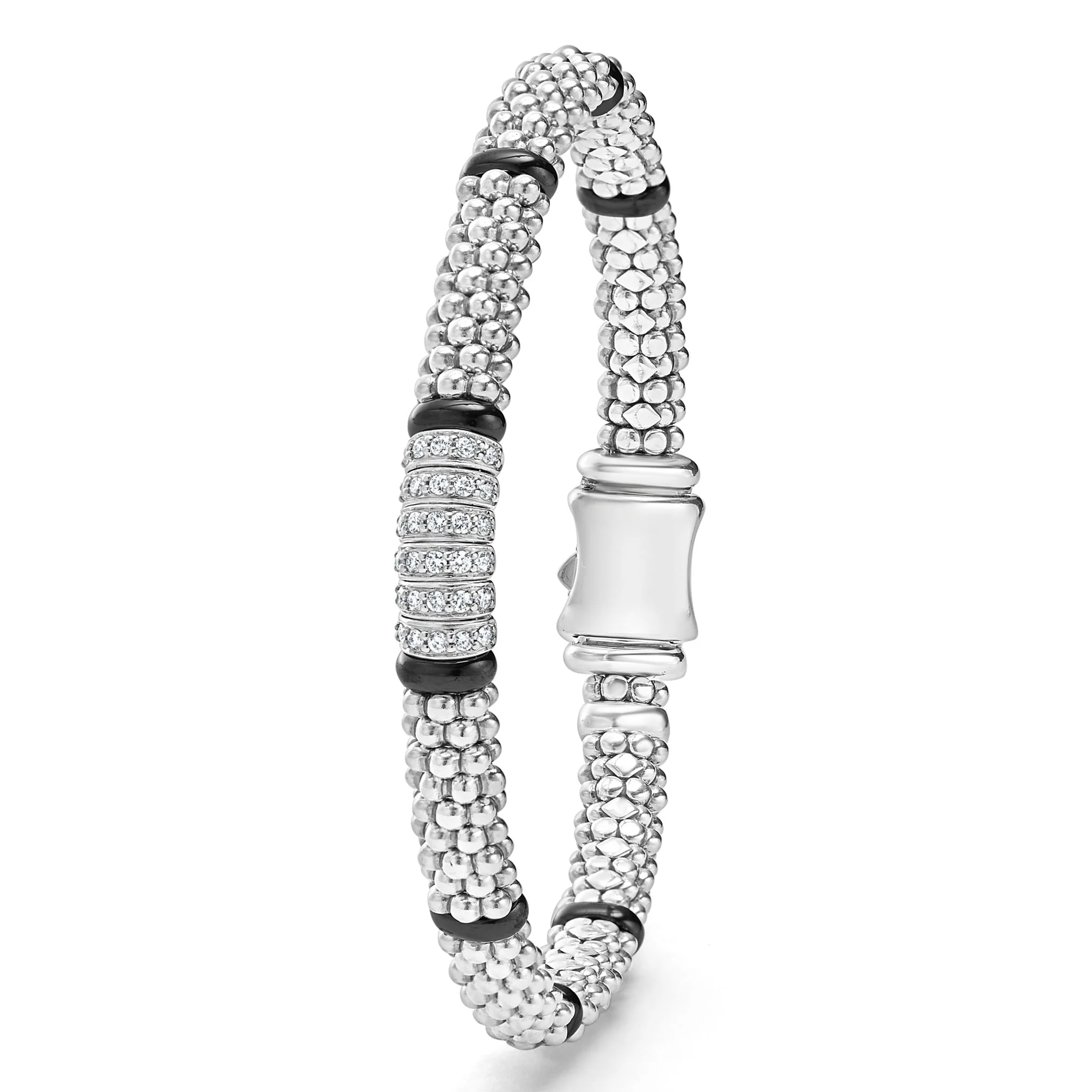 Black Caviar Black Six Station Diamond Caviar Bracelet | 6mm - Image 5