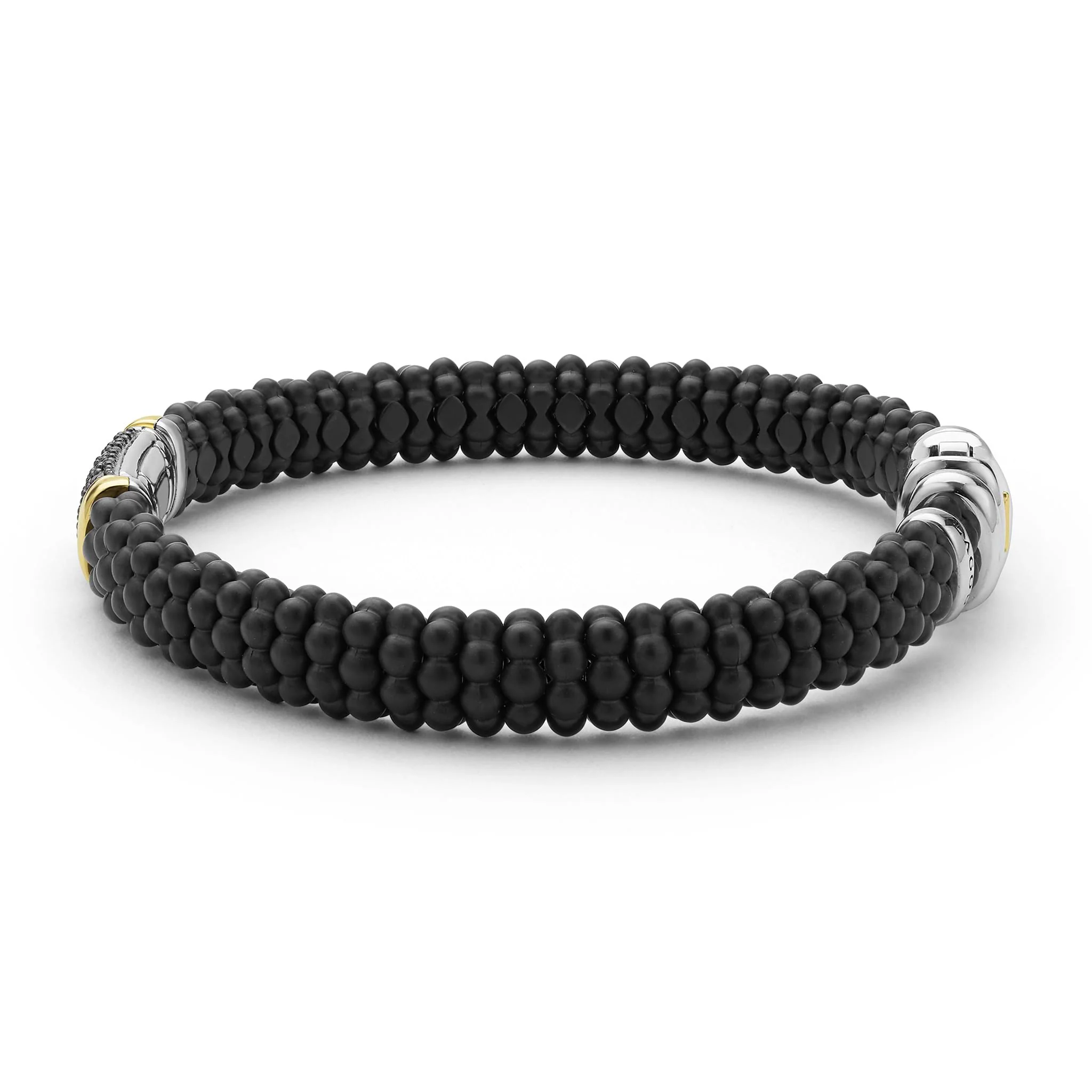 Black Caviar Two-Tone Matte Black Ceramic Black Diamond Bracelet | 9mm - Image 3