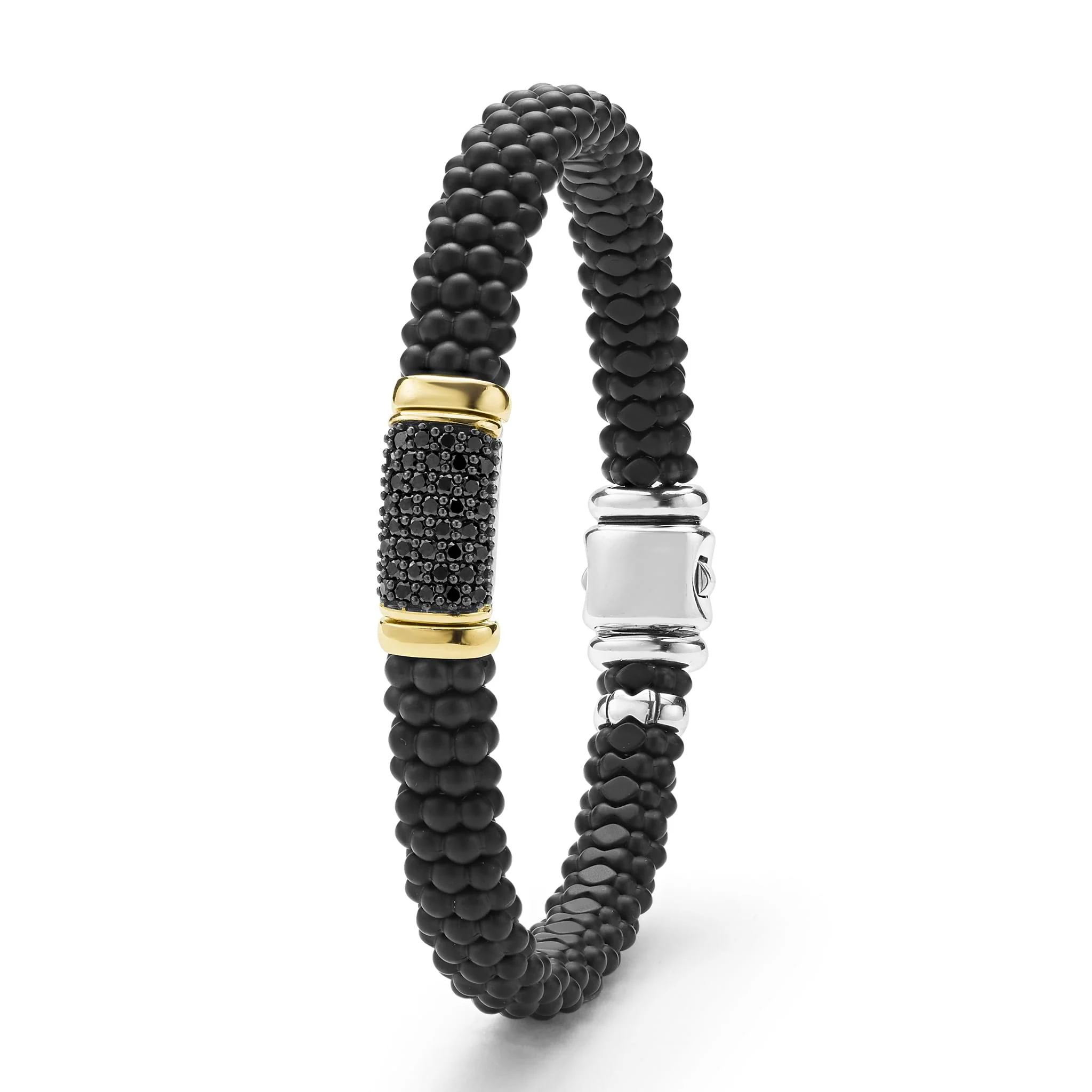 Black Caviar Two-Tone Matte Black Ceramic Black Diamond Bracelet | 9mm - Image 5