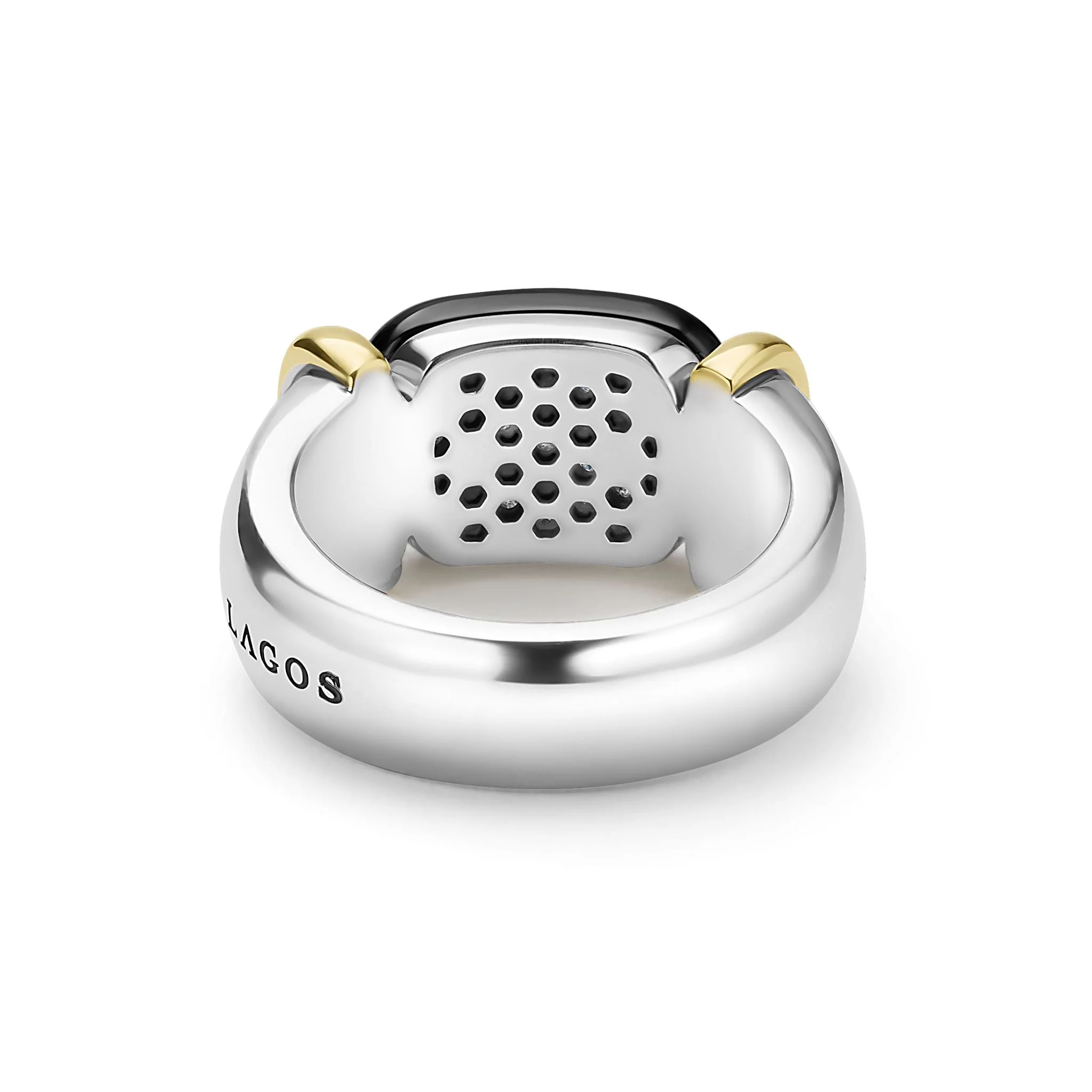 Black Caviar Two-Tone Black Ceramic Diamond Ring - Image 4