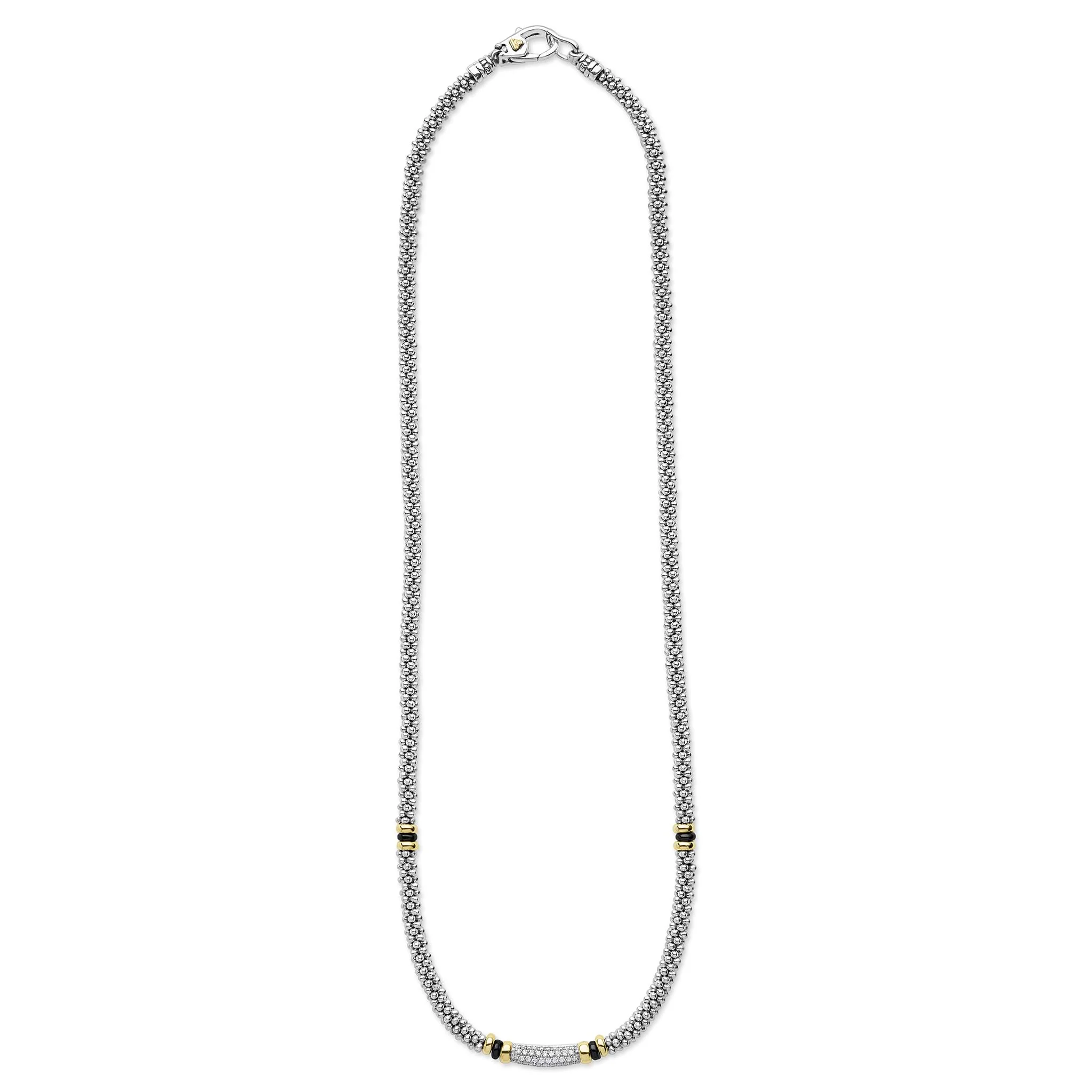 Black Caviar Two-Tone Black Ceramic Caviar Diamond Necklace - Image 3
