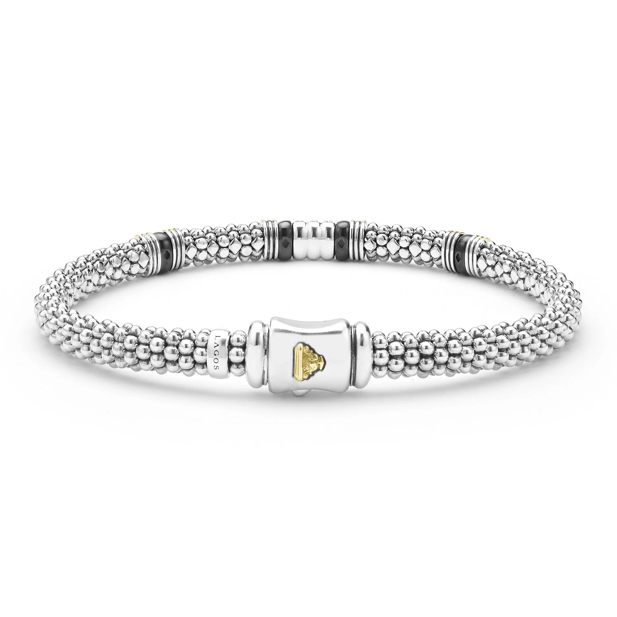 Black Caviar Two-Tone Black Ceramic Station Diamond Bracelet | 6mm - Image 4