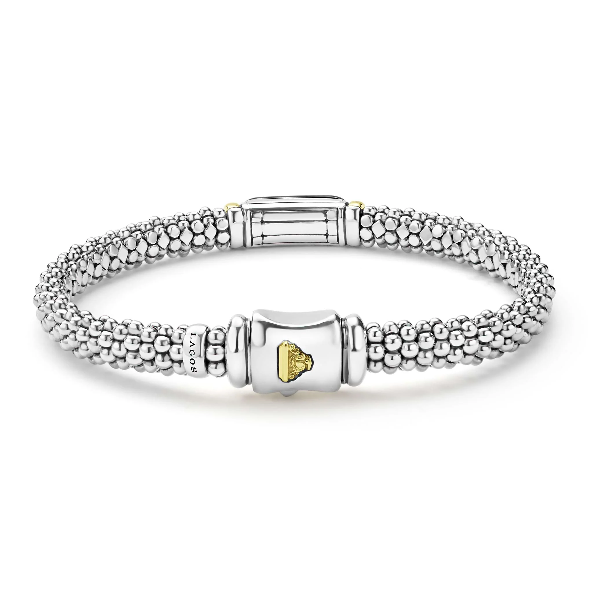 Black Caviar Two-Tone Black Ceramic Diamond Caviar Bracelet | 6mm - Image 4