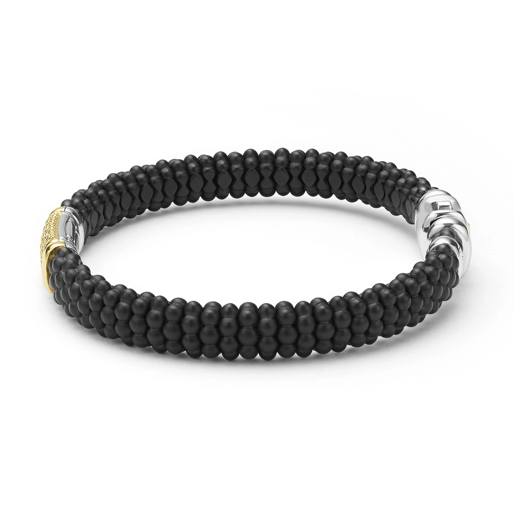Black Caviar Two-Tone Matte Black Ceramic Diamond Bracelet | 9mm - Image 3