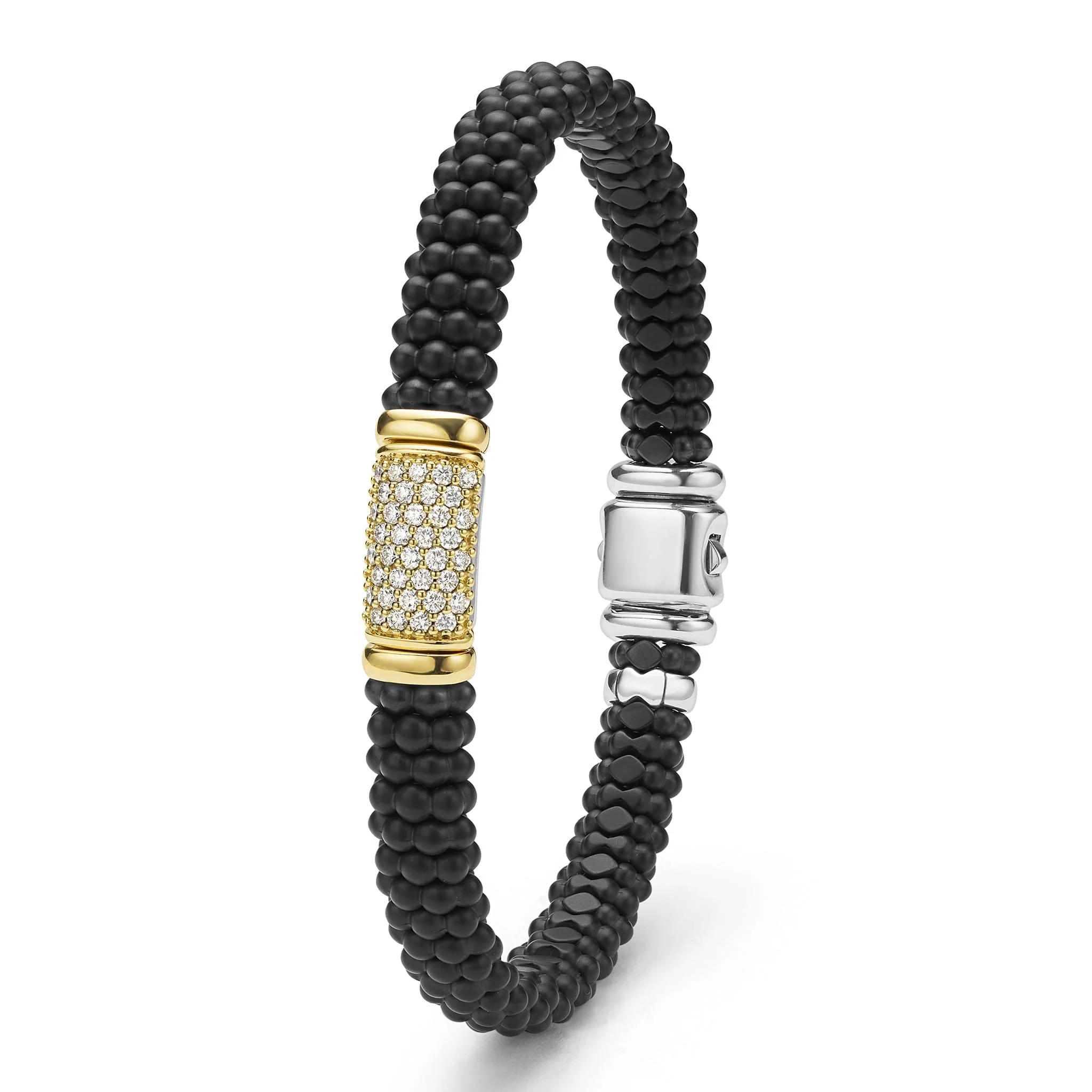 Black Caviar Two-Tone Matte Black Ceramic Diamond Bracelet | 9mm - Image 5