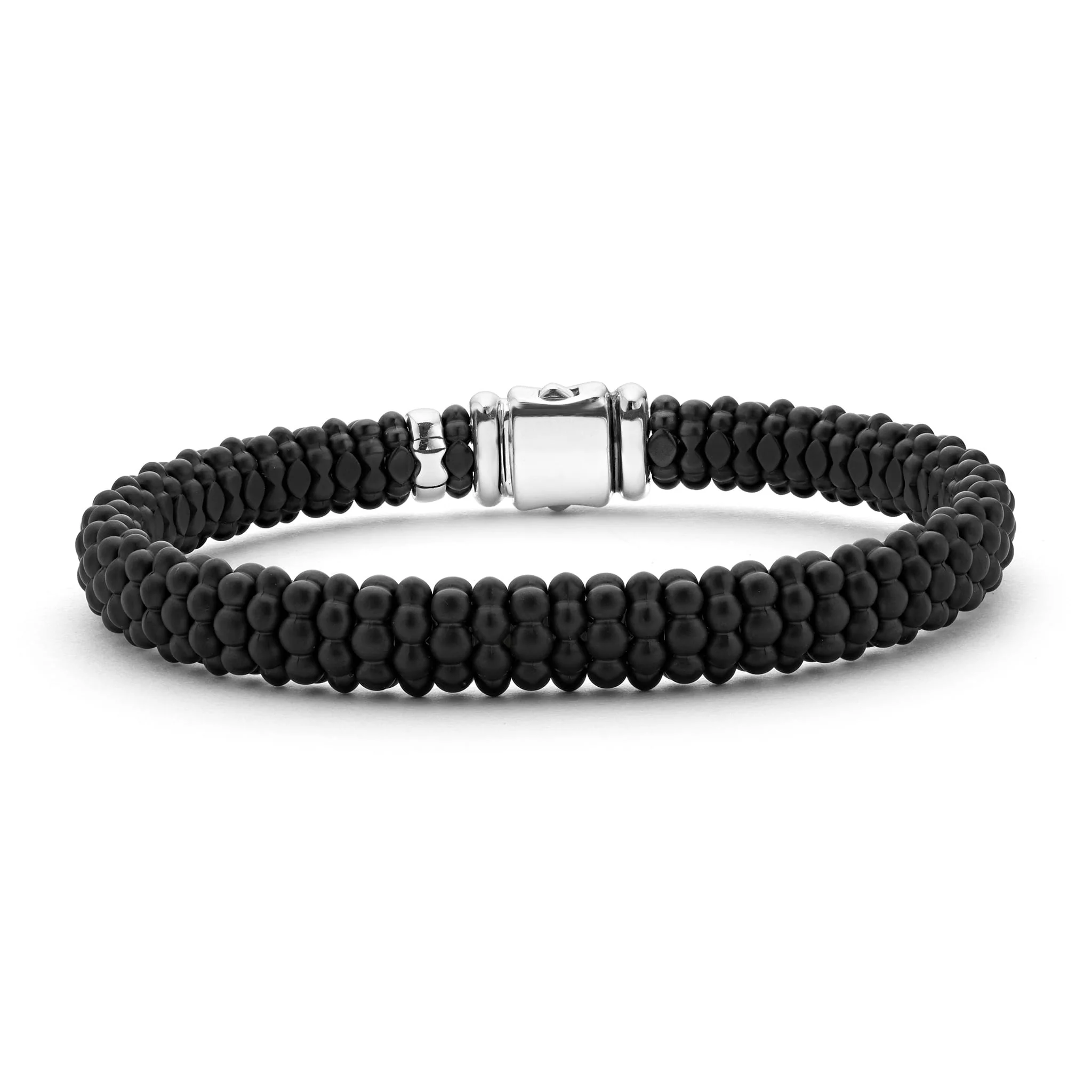 Black Caviar Matte Black Ceramic Beaded Bracelet | 9mm