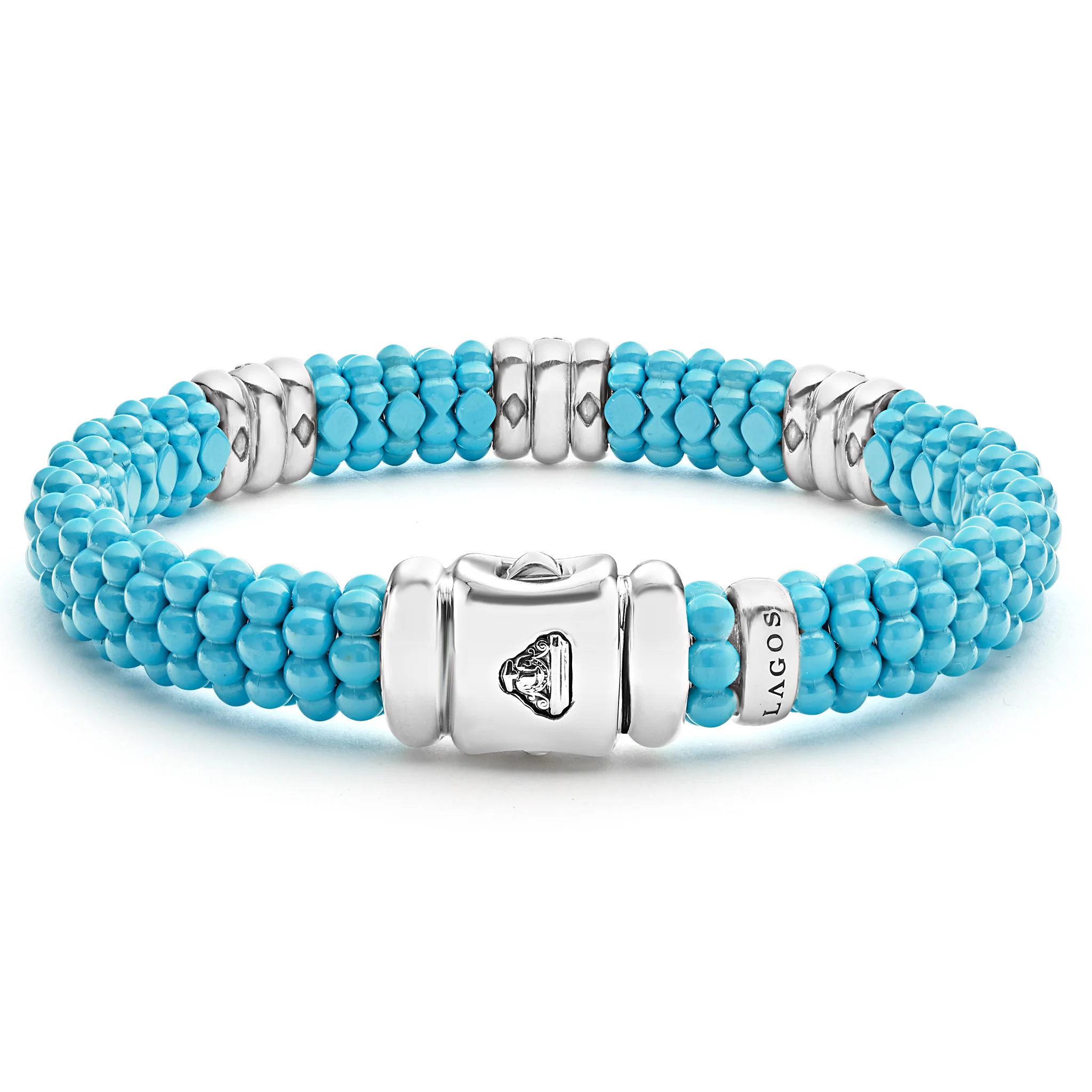 Blue Caviar Blue Three Station Ceramic Diamond Bracelet | 9mm - Image 4