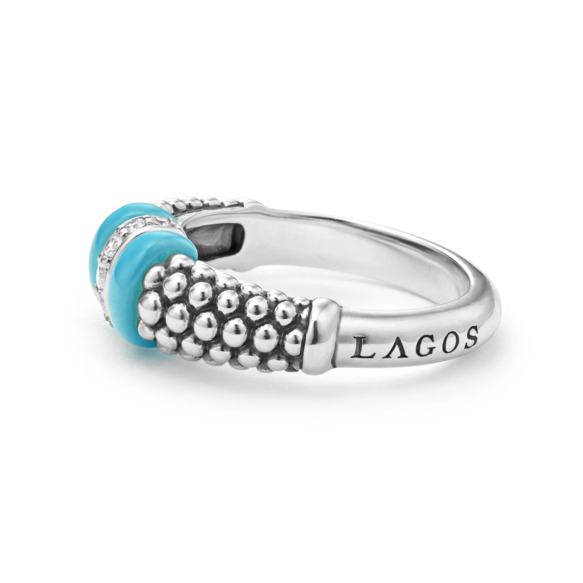 Blue Caviar Blue Ceramic and Caviar Diamond Ring - Image 4