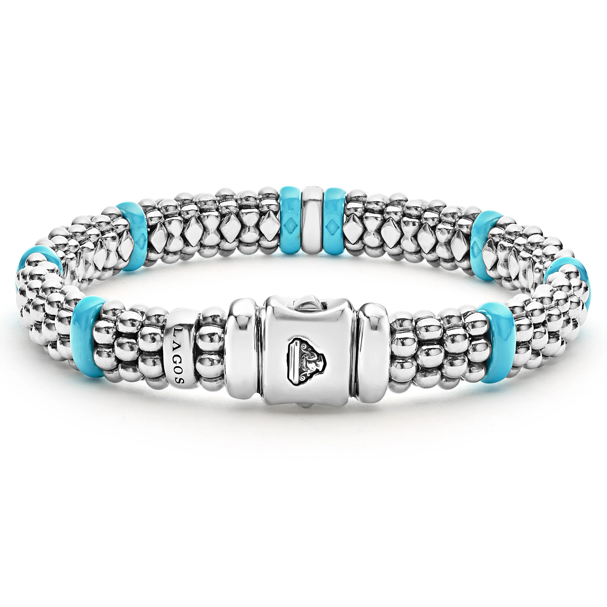 Blue Caviar Blue Single Station Diamond Caviar Bracelet | 9mm - Image 4