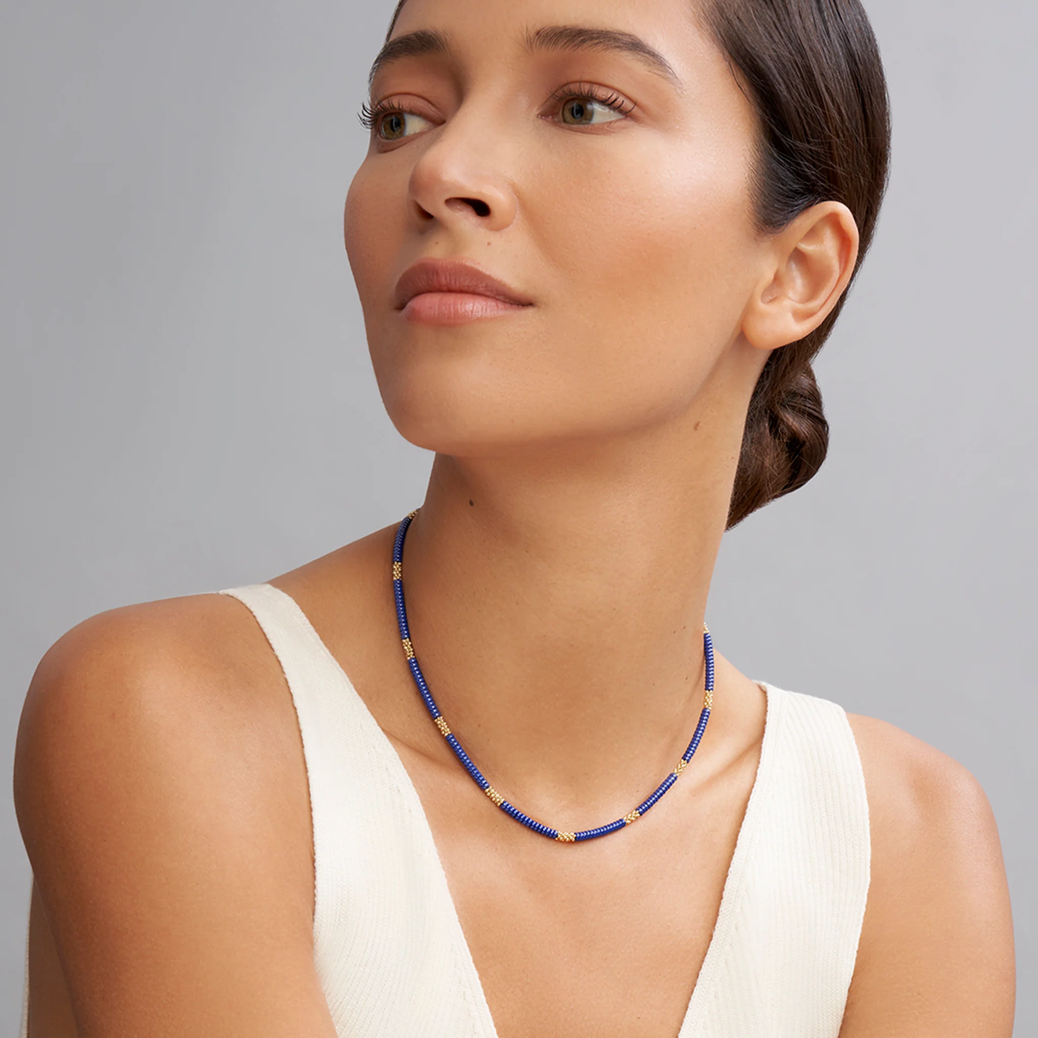 Blue Caviar Ceramic Caviar Beaded Necklace - Image 2