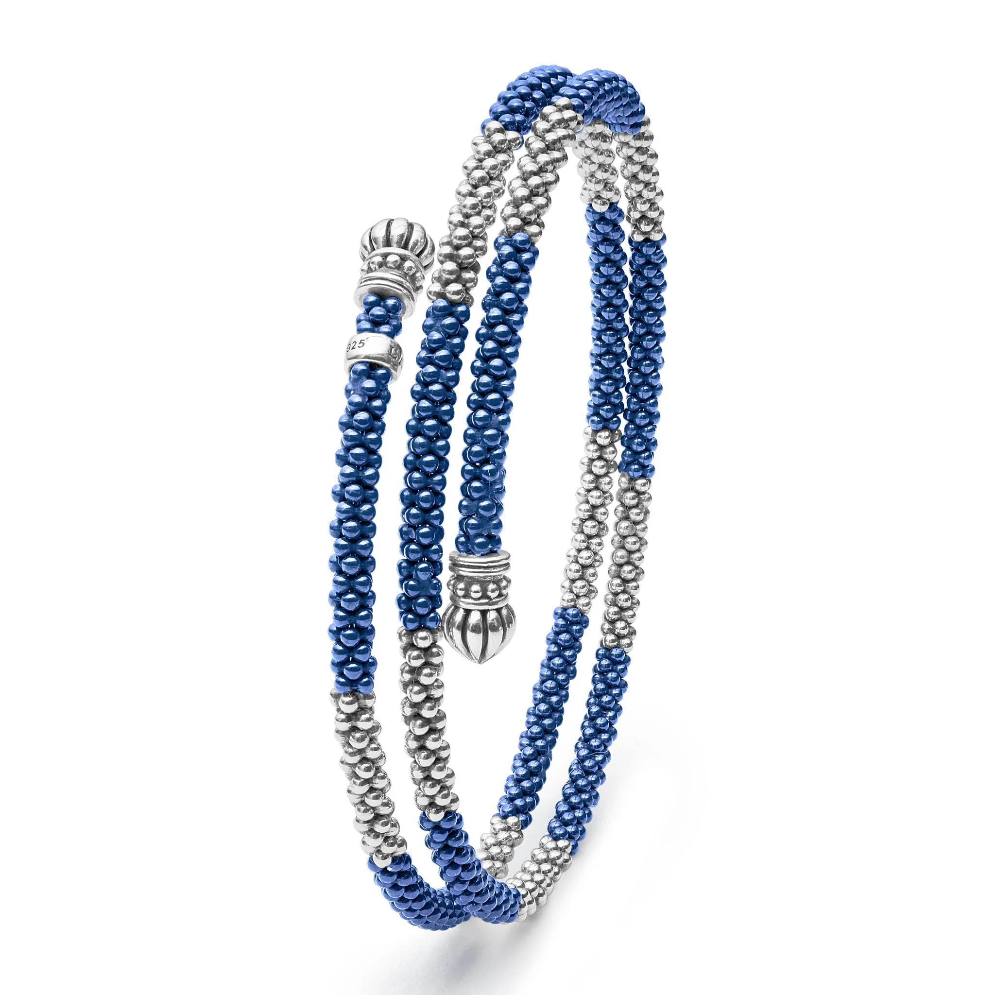 Blue Caviar Ultramarine Ceramic Beaded Wrap Bracelet - Image 5