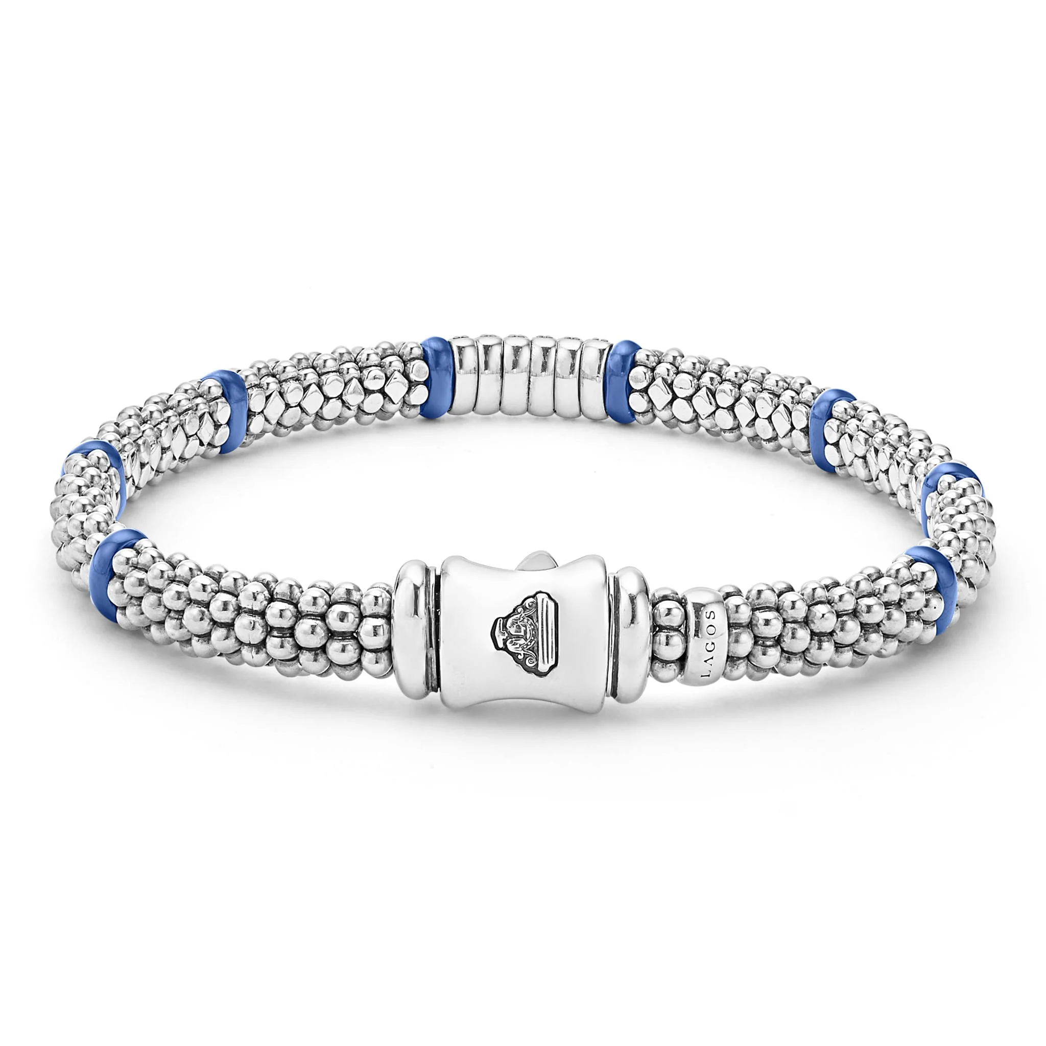 Blue Caviar Ultramarine Six Station Diamond Caviar Bracelet | 6mm - Image 4