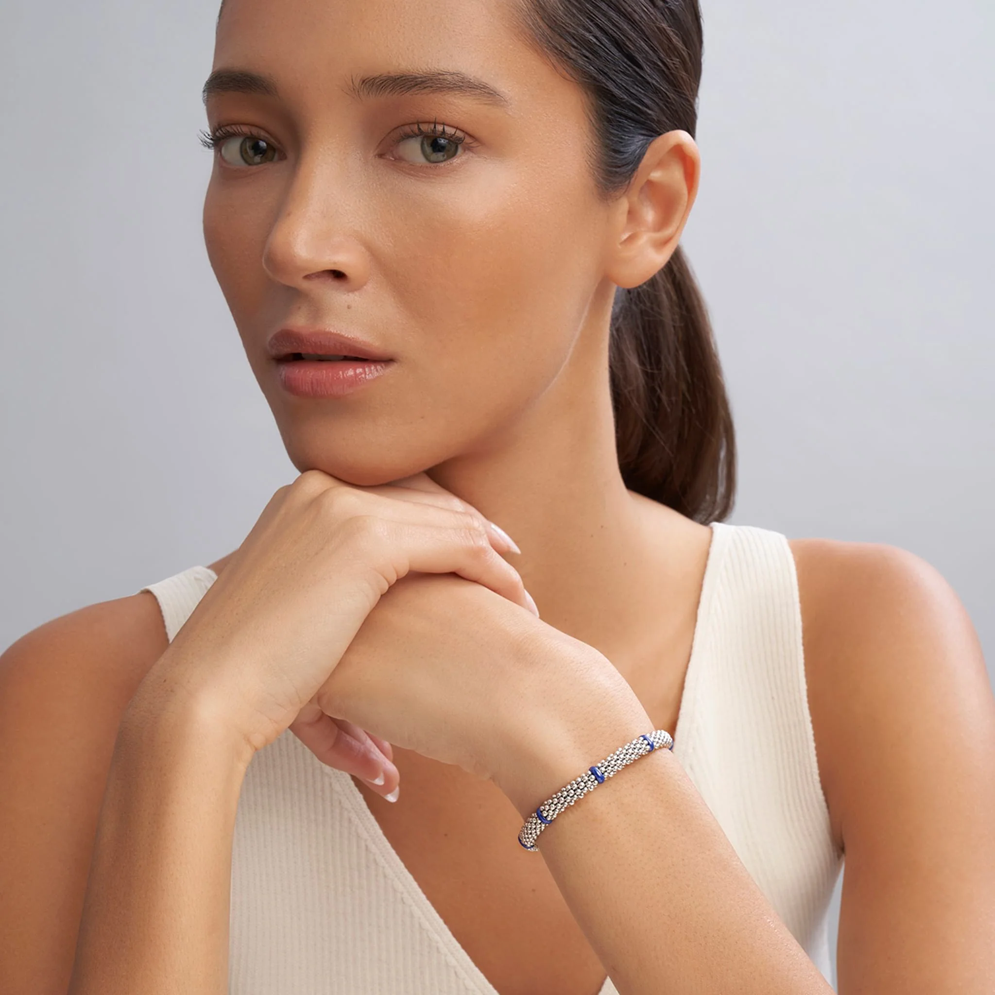 Blue Caviar Ultramarine Ceramic Station Caviar Bracelet | 6mm - Image 2
