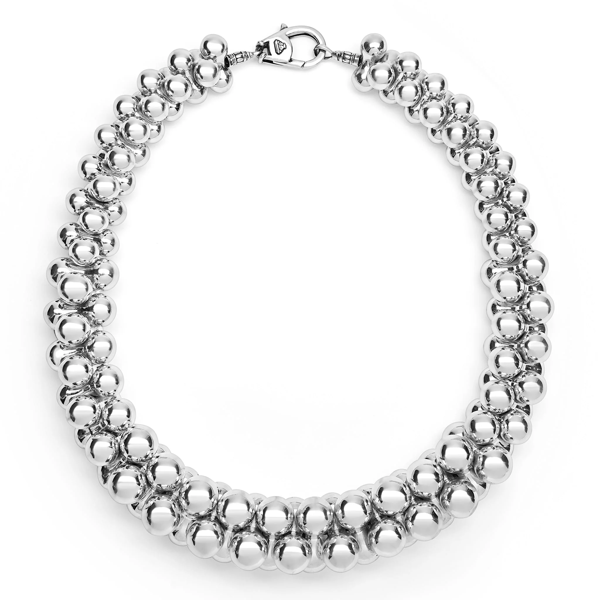 Caviar Bubbly Sterling Silver Beaded Statement Necklace - Image 3