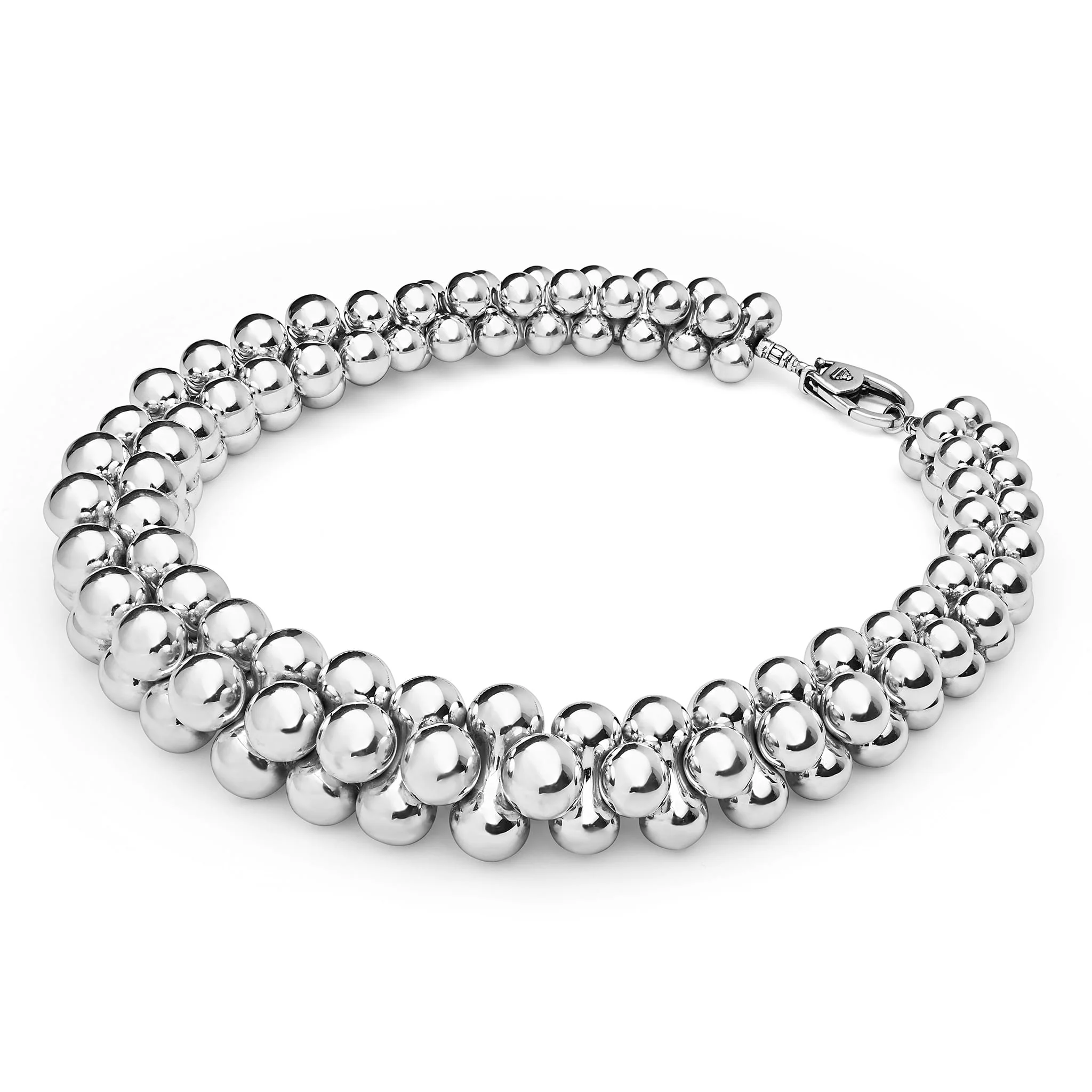 Caviar Bubbly Sterling Silver Beaded Statement Necklace - Image 4