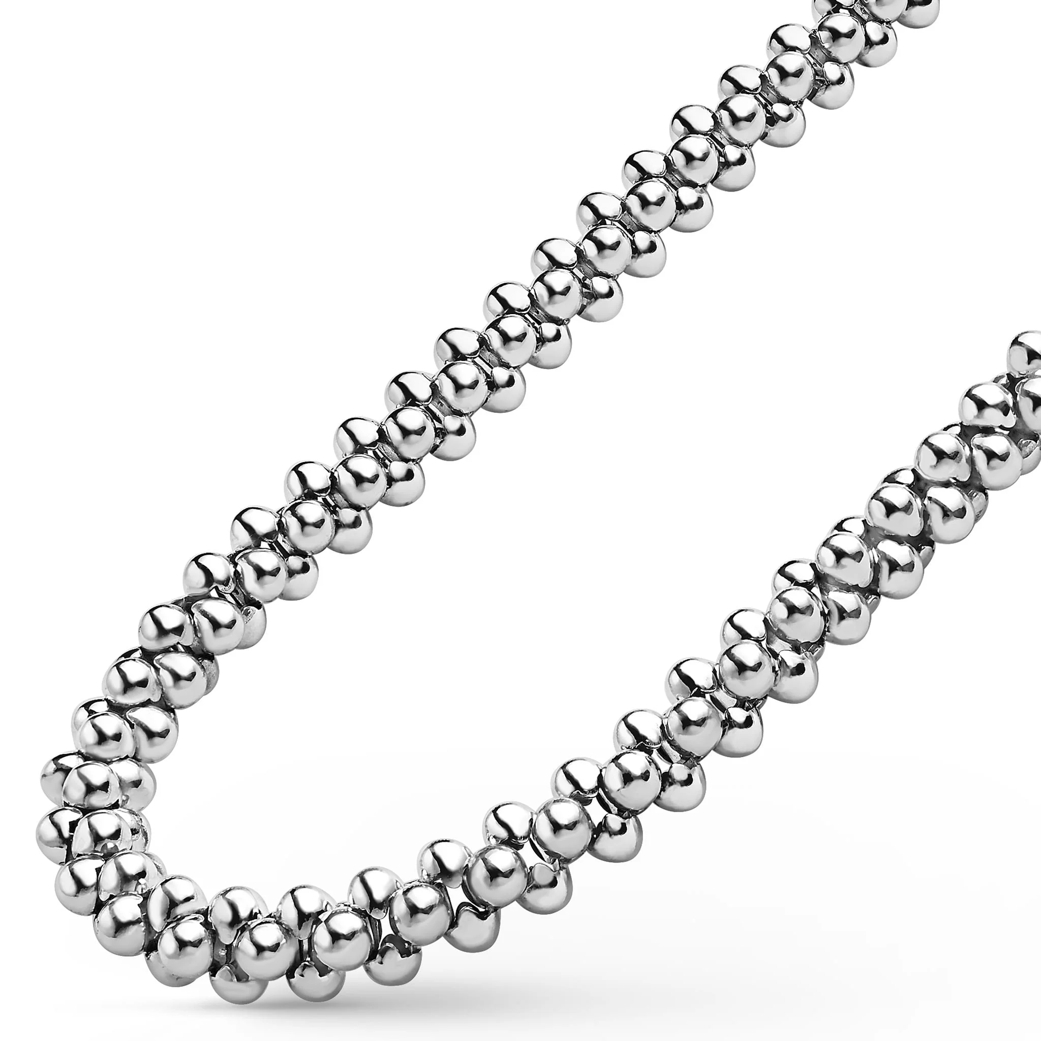 Caviar Bubbly Silver Beaded Necklace - Image 4