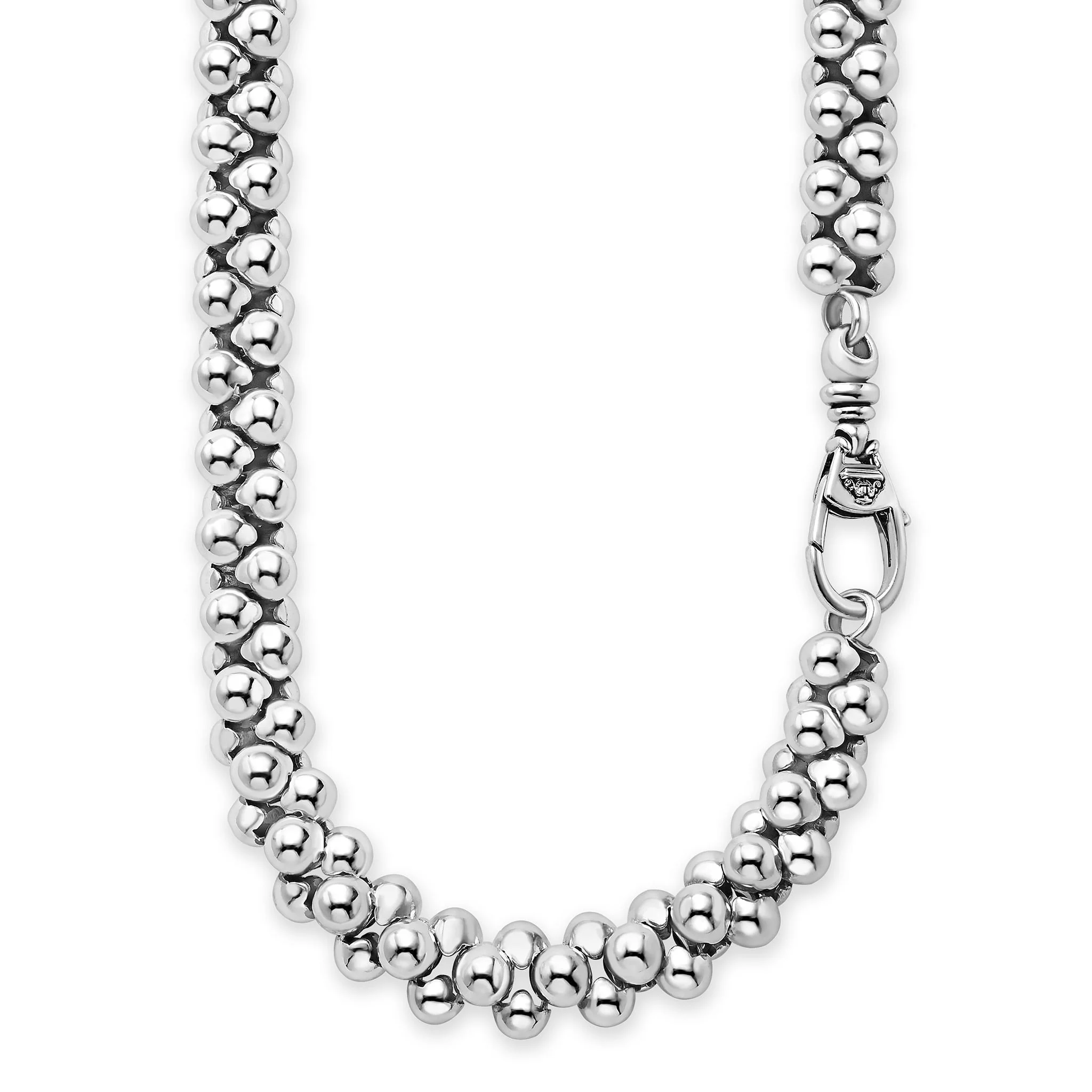 Caviar Bubbly Silver Beaded Necklace - Image 5